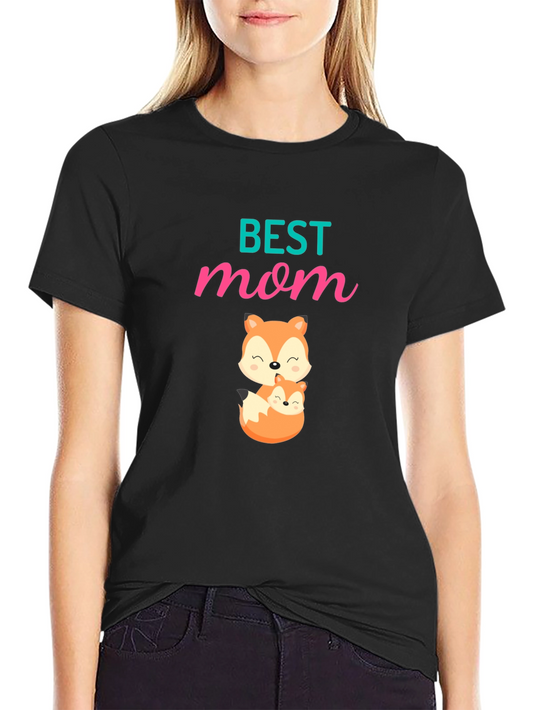 Best Mom Fox Graphic T-Shirt