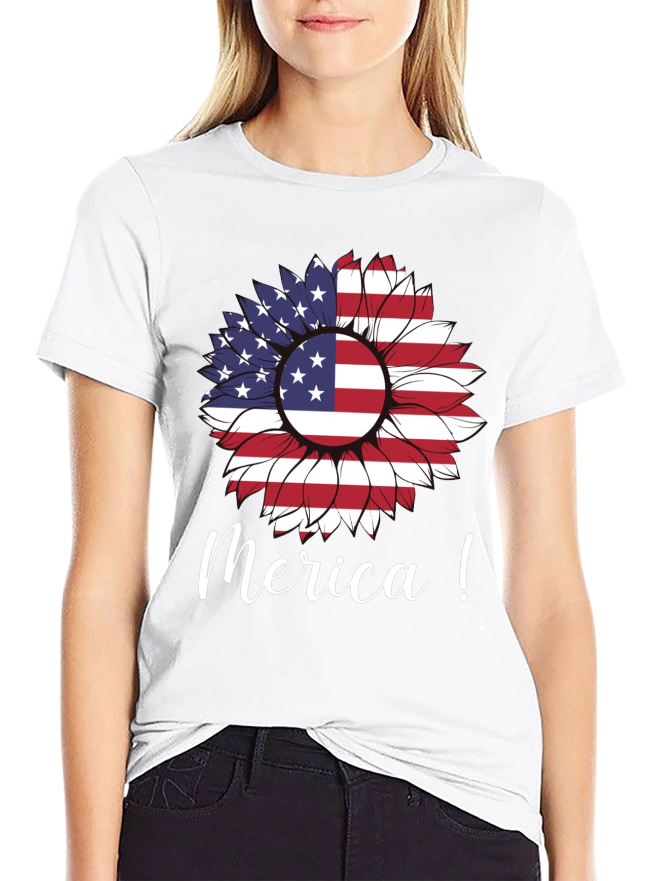 Patriotic Sunflower Graphic Tee - Merica!