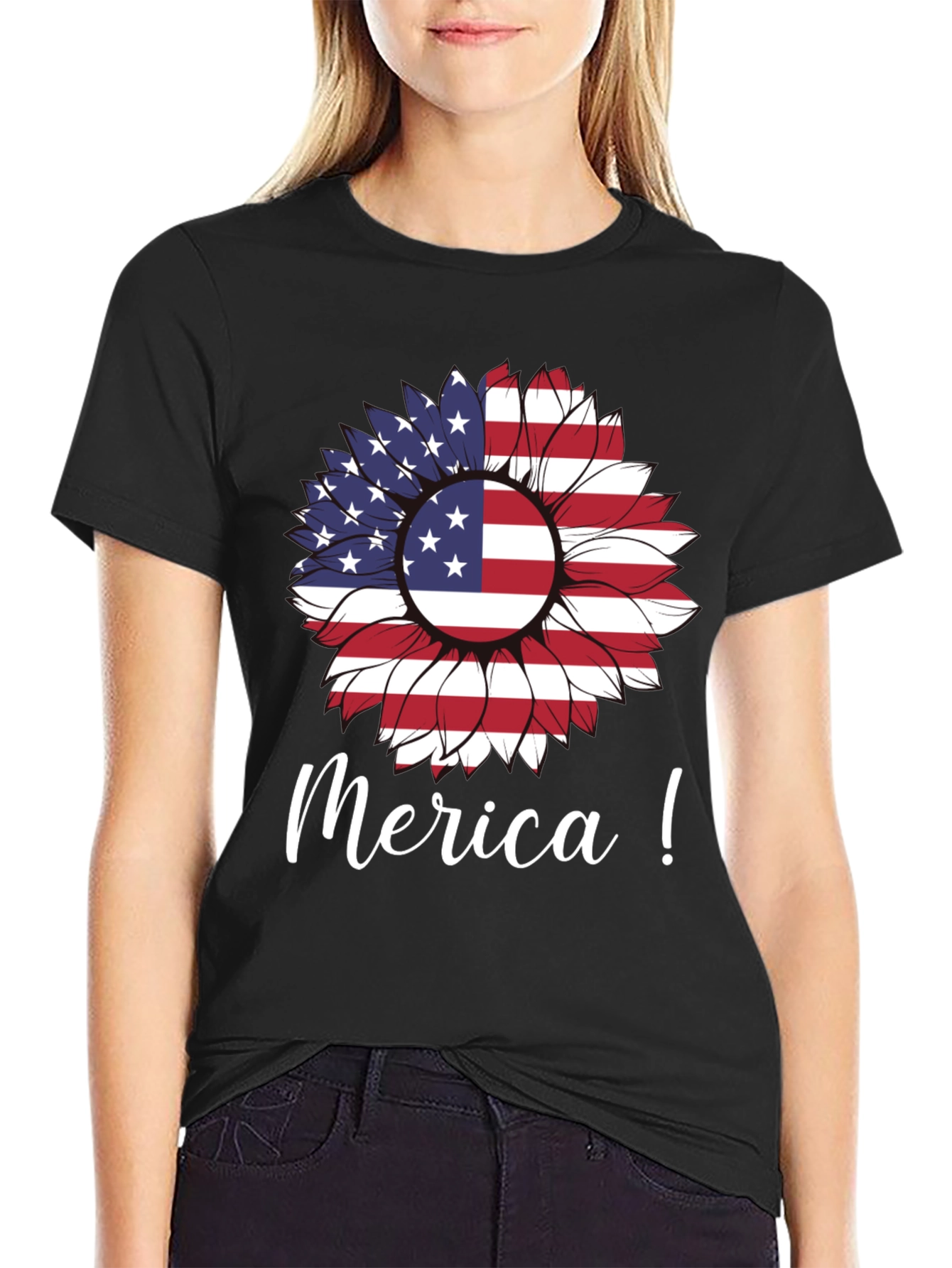 Patriotic Sunflower Graphic Tee - Merica!