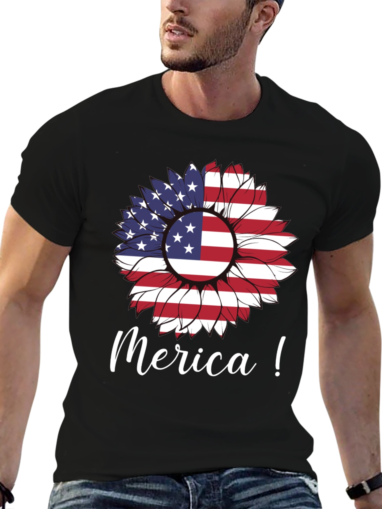 Patriotic Sunflower Graphic Tee - Merica!