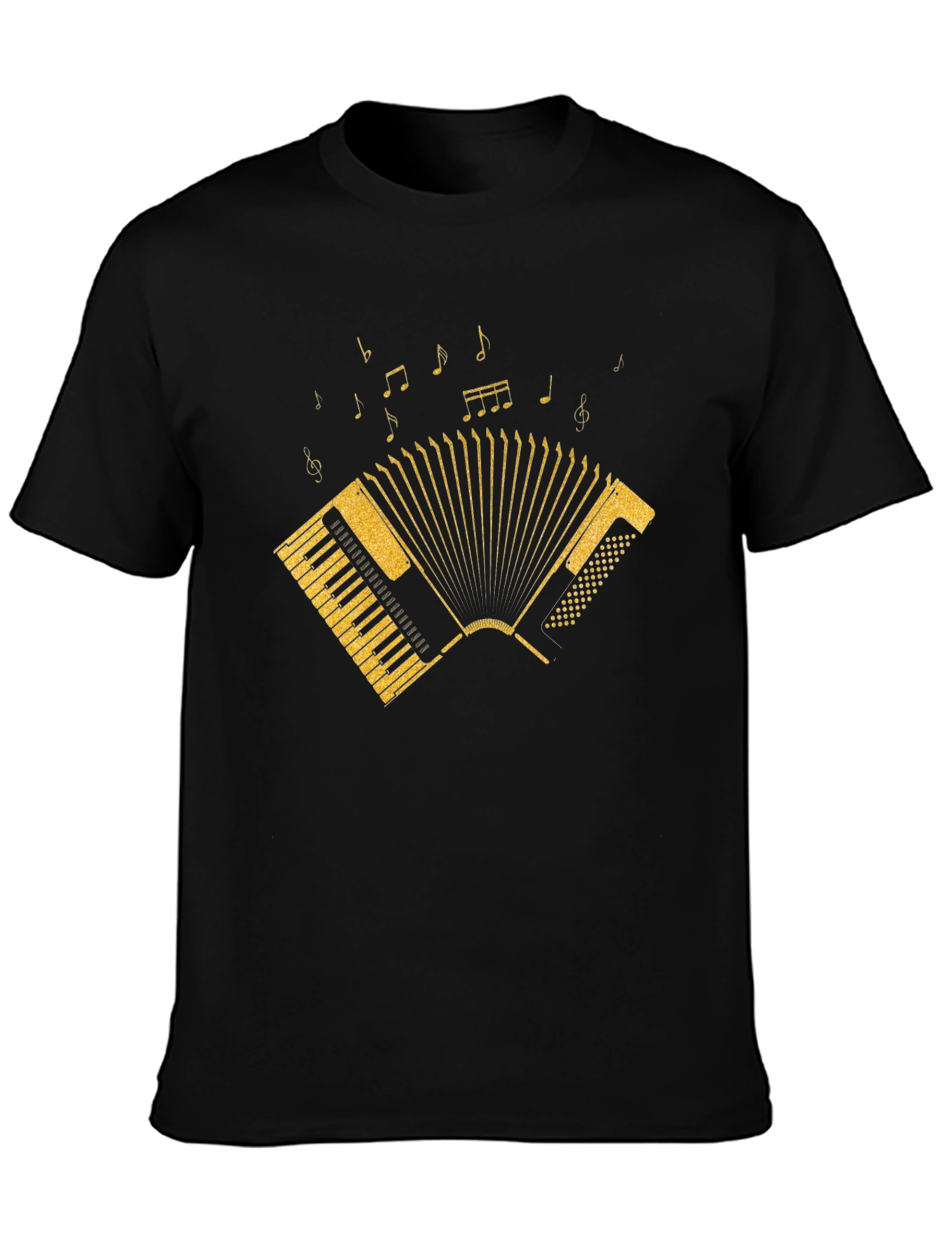 Accordion Music Notes Graphic Tee
