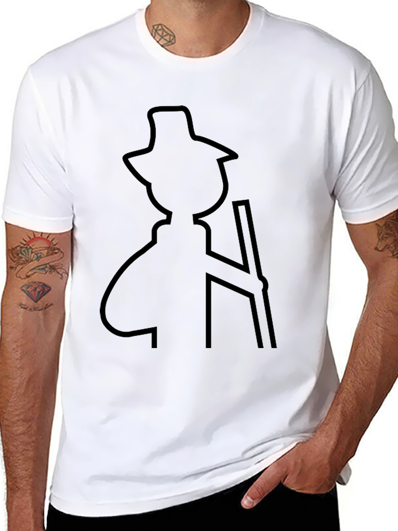 Silhouette Hiker T-Shirt - Black Cotton Blend