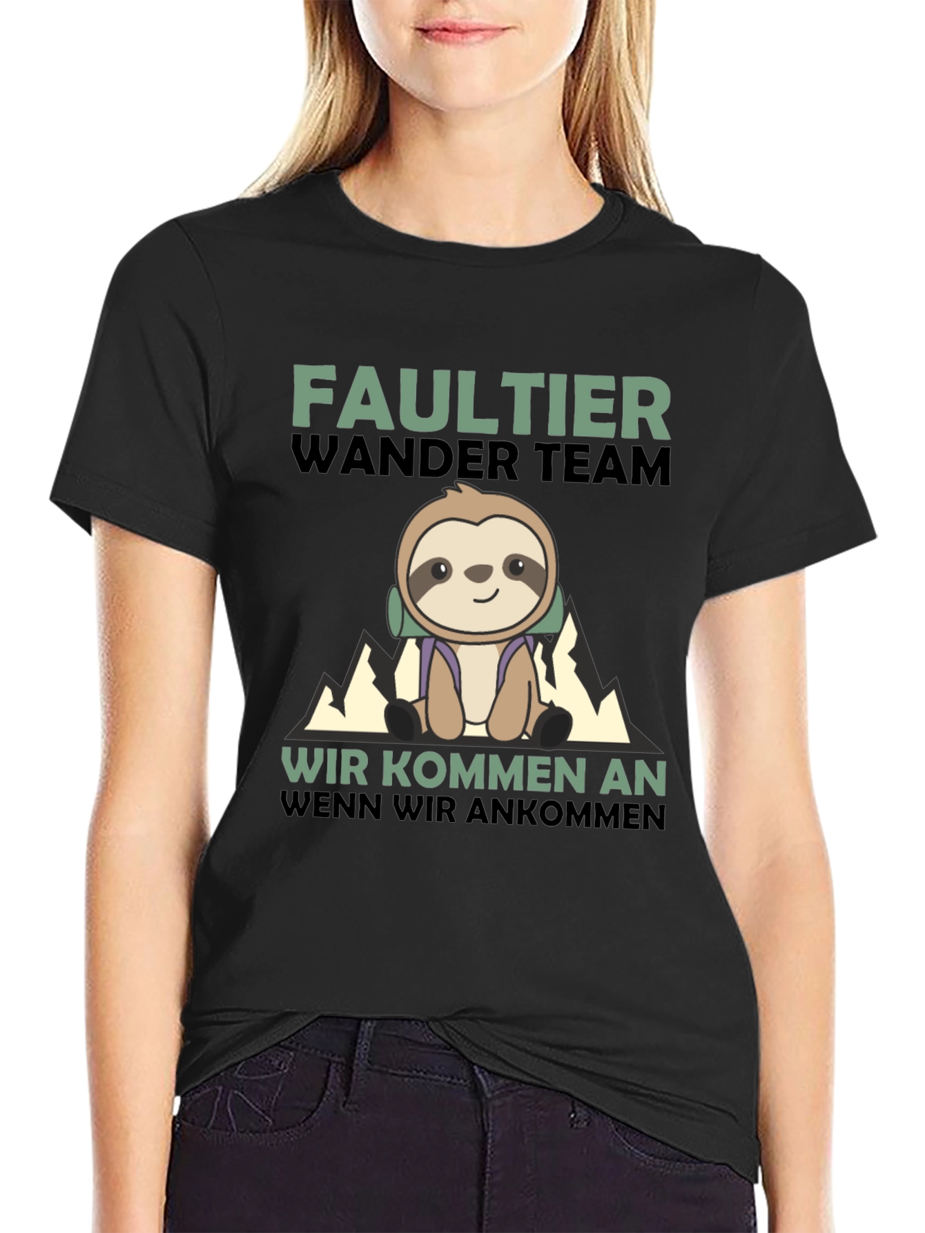 Funny Sloth Hiking Team Graphic T-Shirt