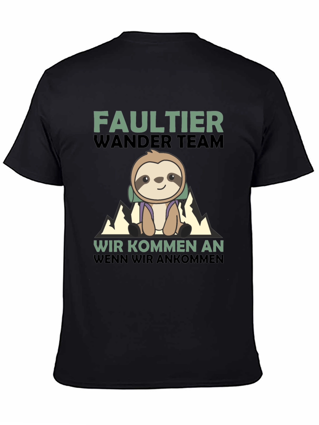 Funny Sloth Hiking Team Graphic T-Shirt