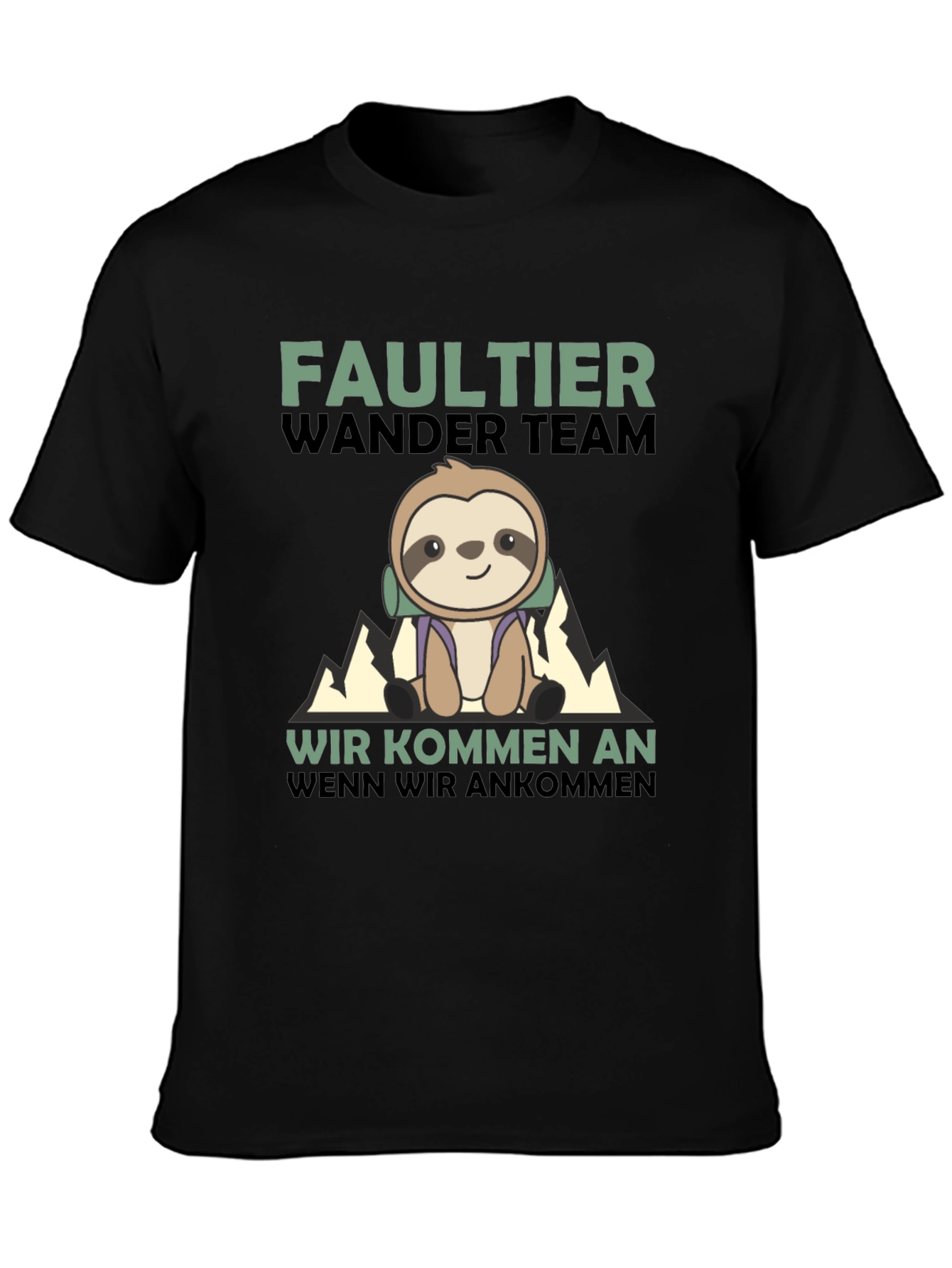 Funny Sloth Hiking Team Graphic T-Shirt