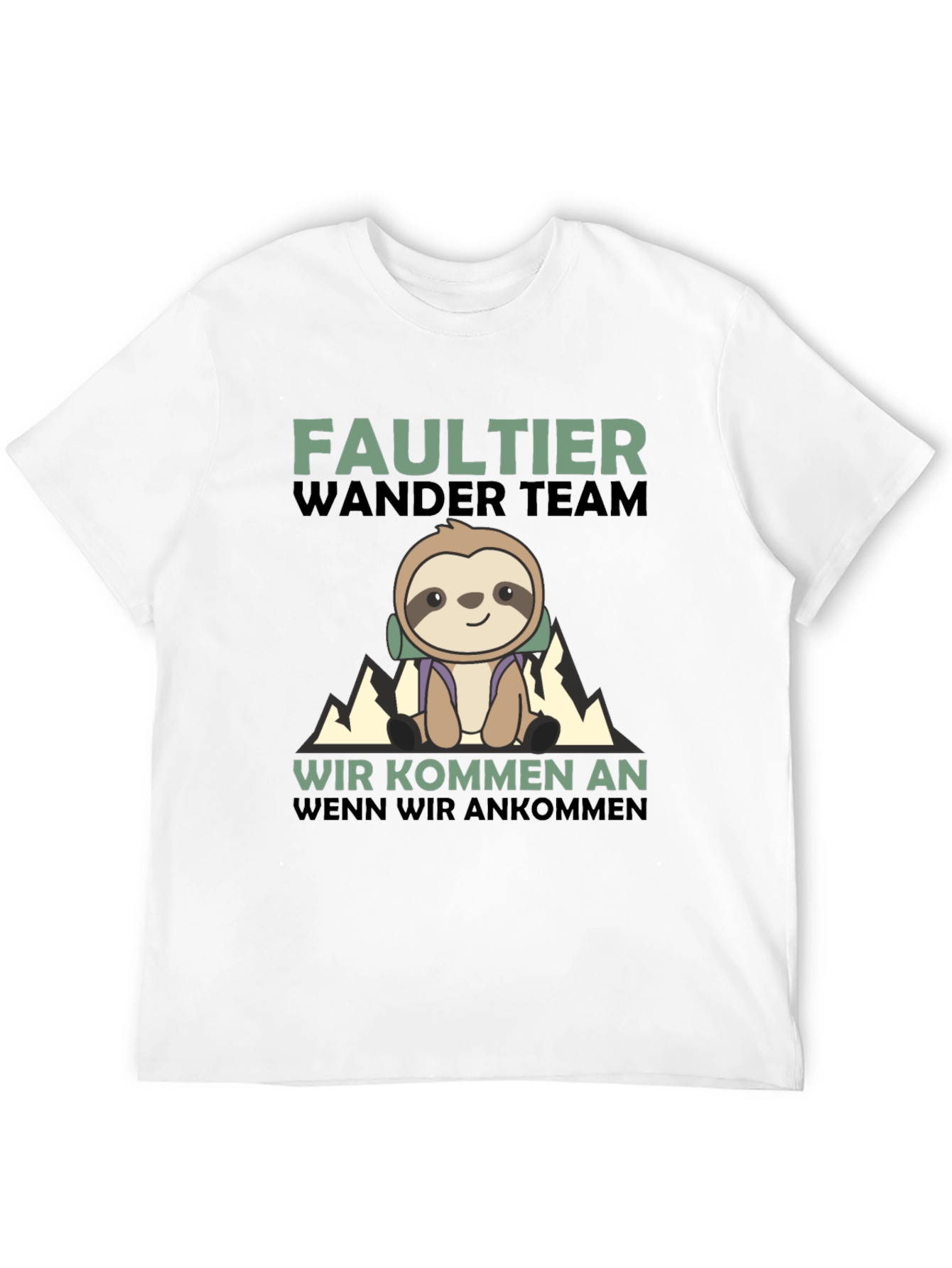 Funny Sloth Hiking Team Graphic T-Shirt