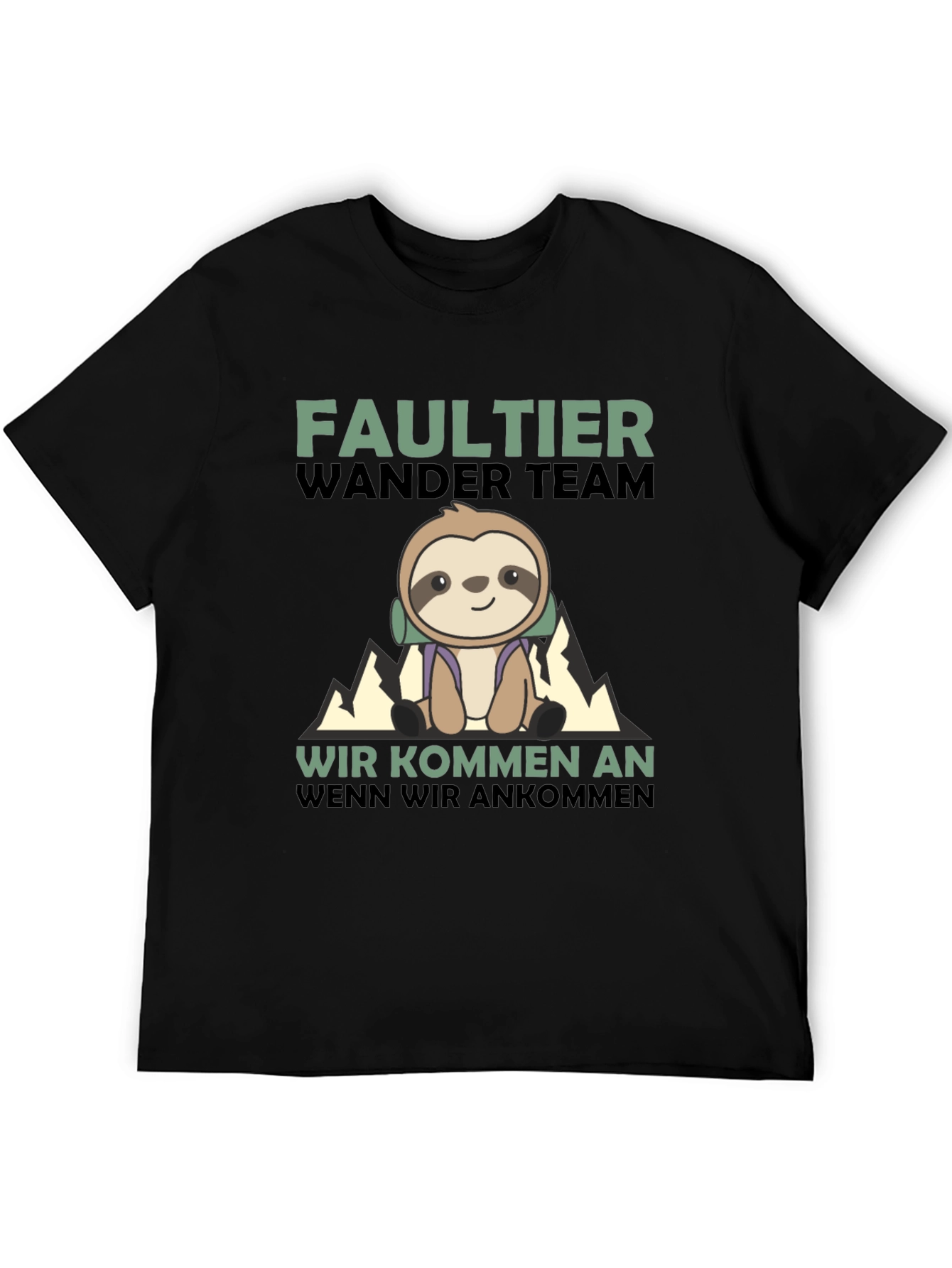 Funny Sloth Hiking Team Graphic T-Shirt