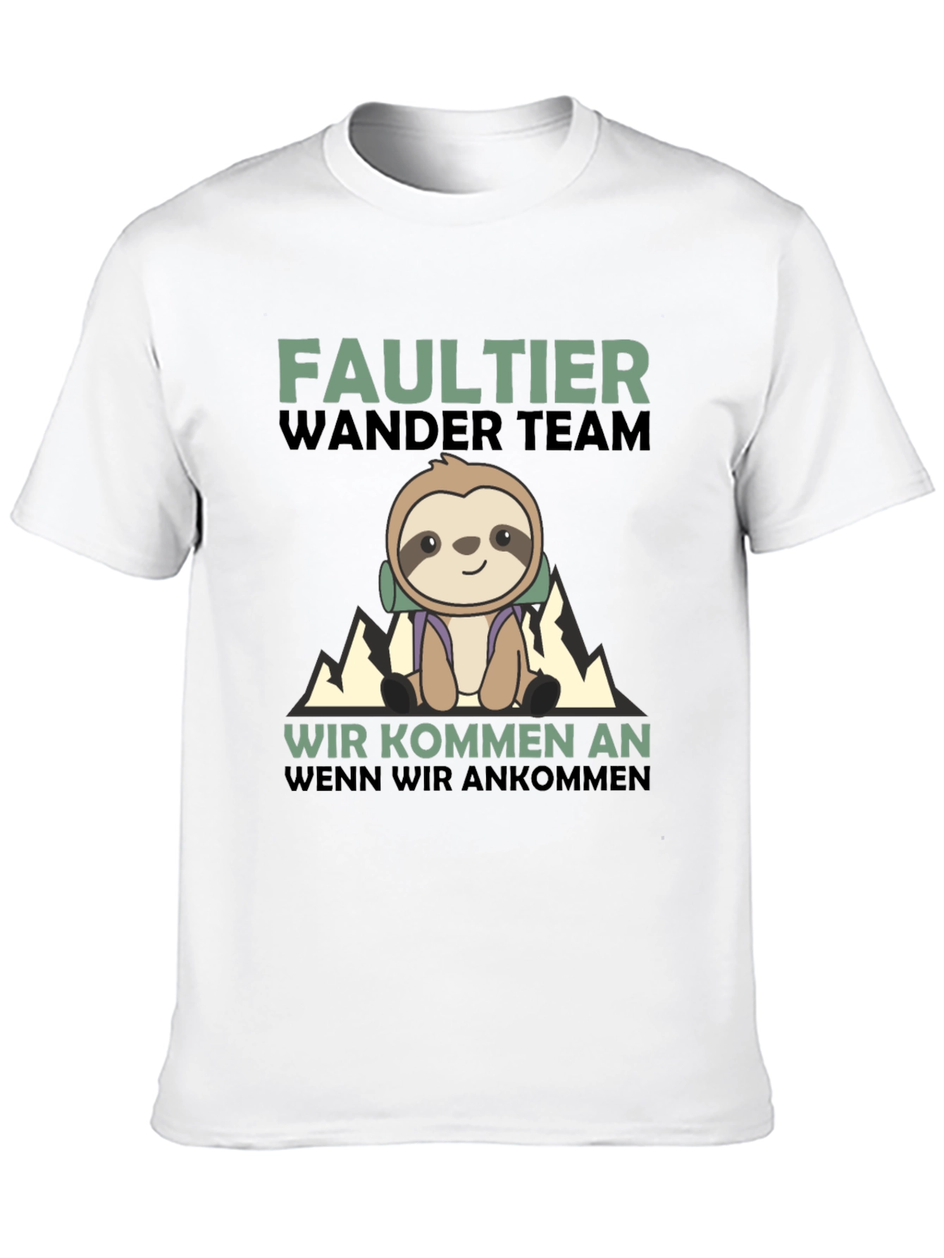 Funny Sloth Hiking Team Graphic T-Shirt