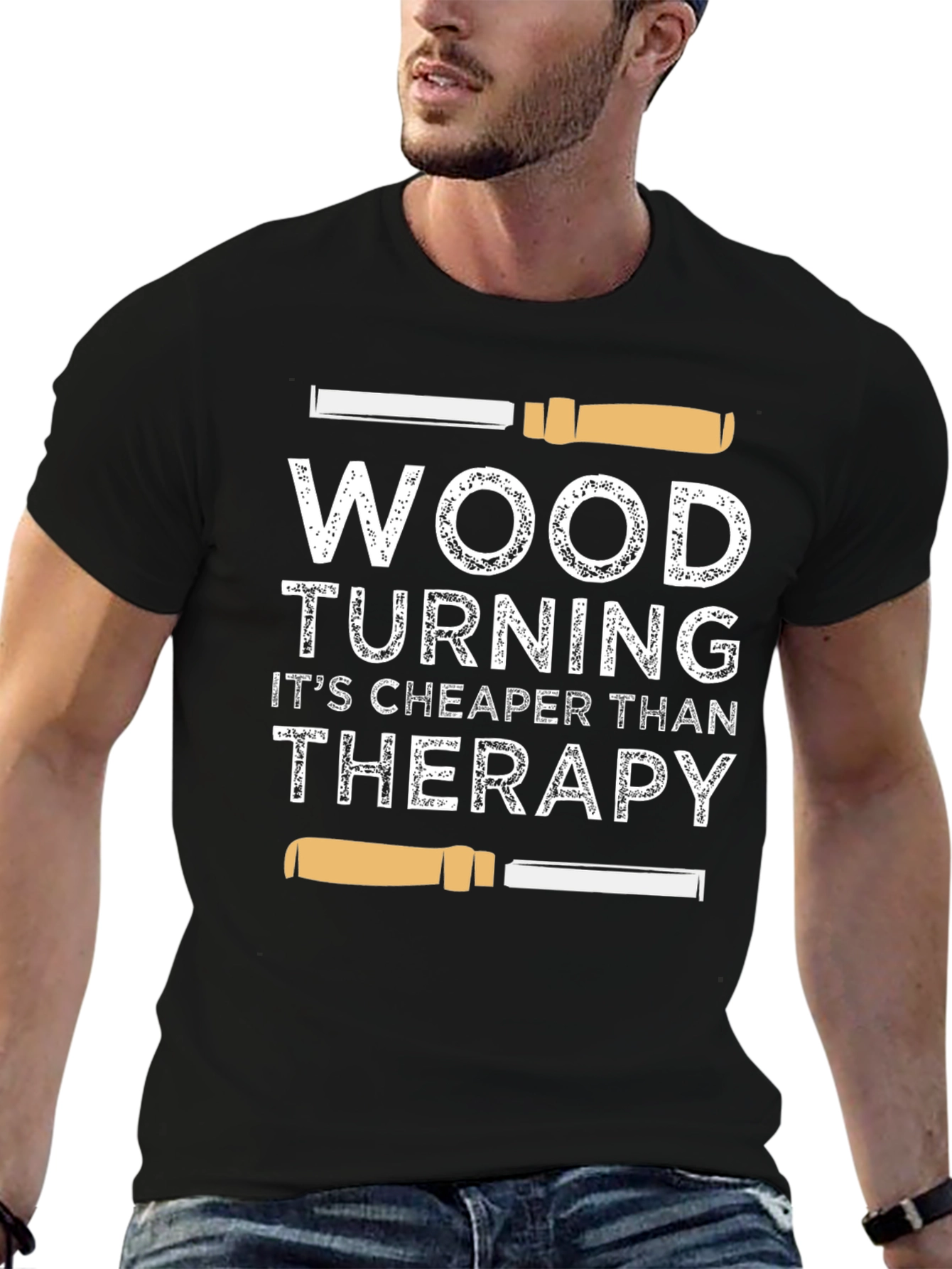 Wood Turning Cheaper Than Therapy Graphic T-Shirt