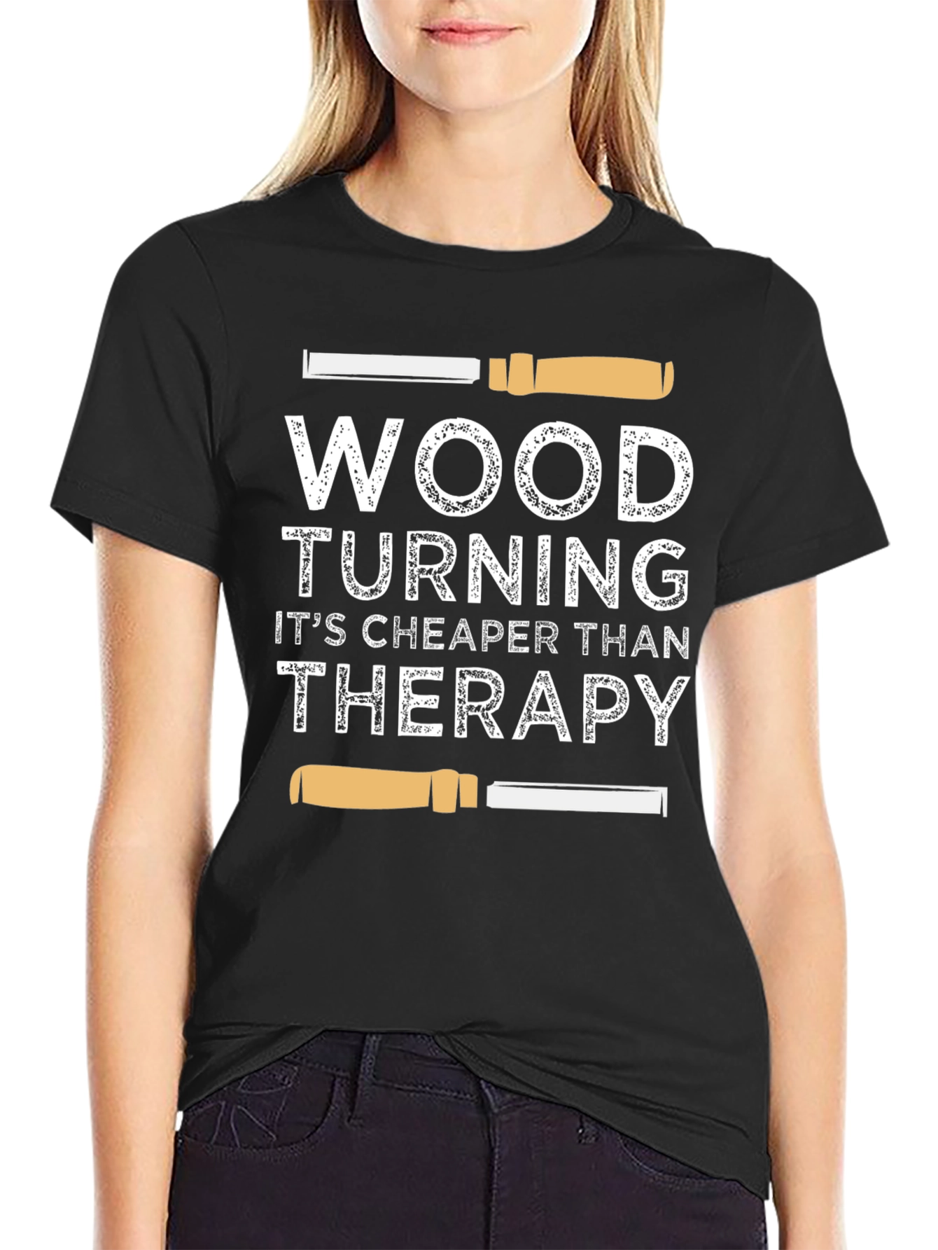 Wood Turning Cheaper Than Therapy Graphic T-Shirt