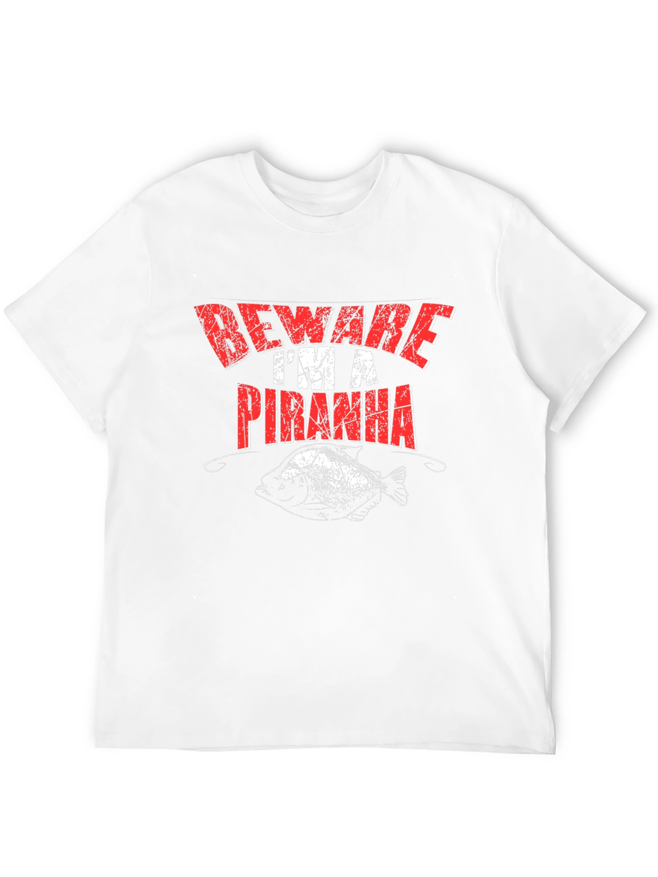 Beware Im A Piranha Mens Graphic T-Shirt