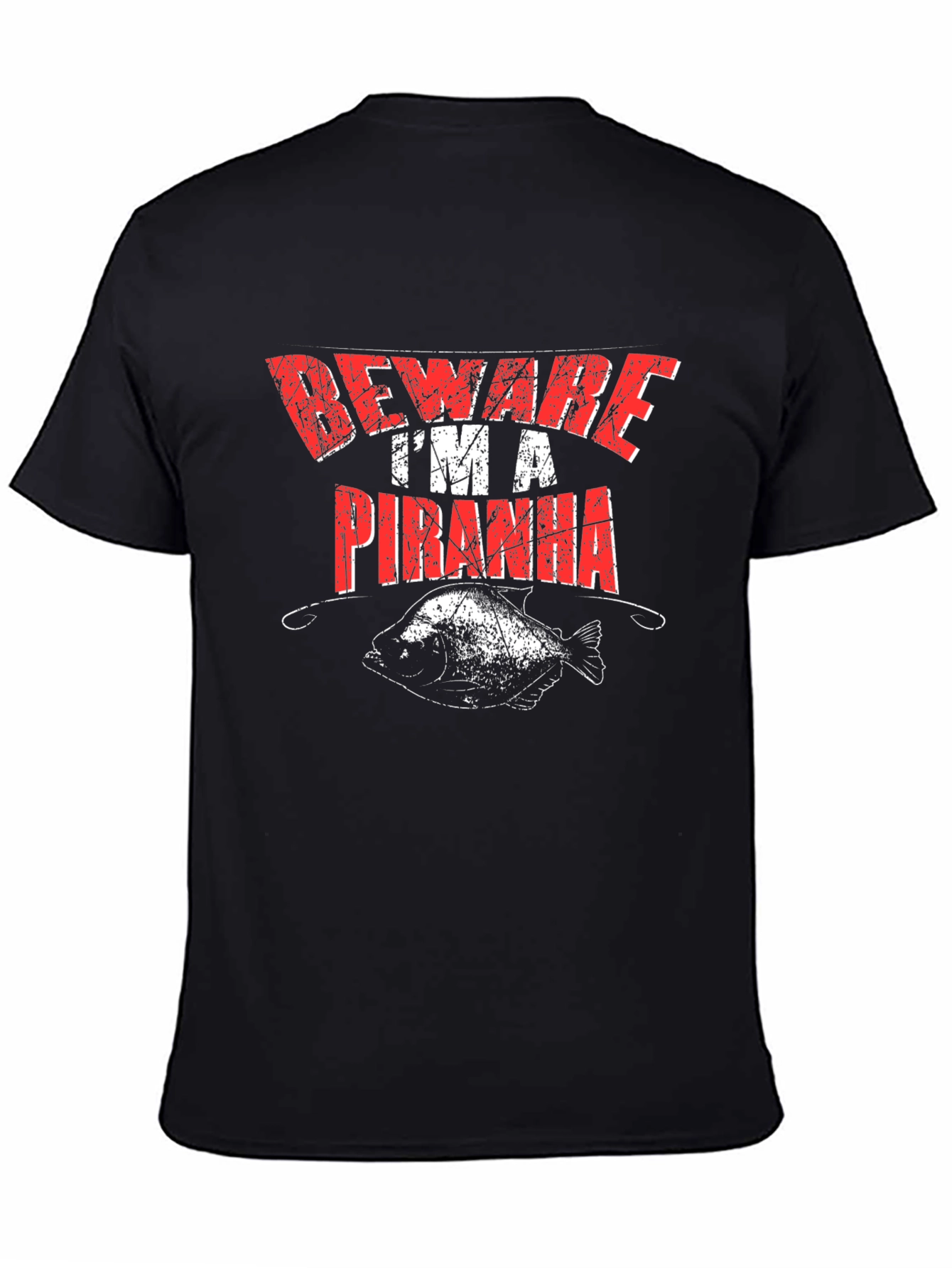 Beware Im A Piranha Mens Graphic T-Shirt