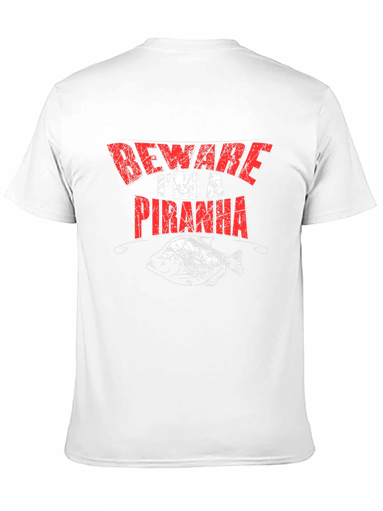 Beware Im A Piranha Mens Graphic T-Shirt