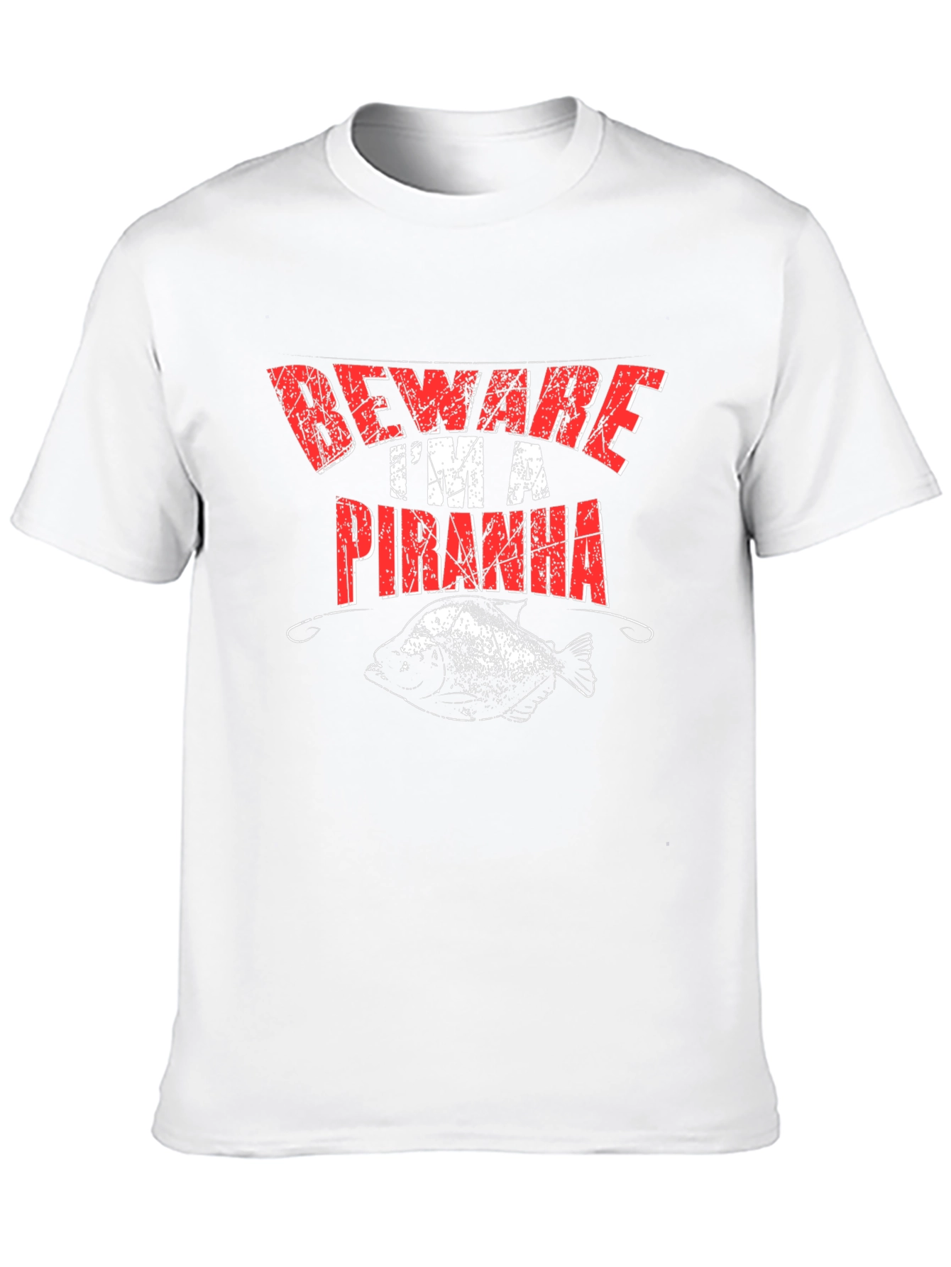 Beware Im A Piranha Mens Graphic T-Shirt