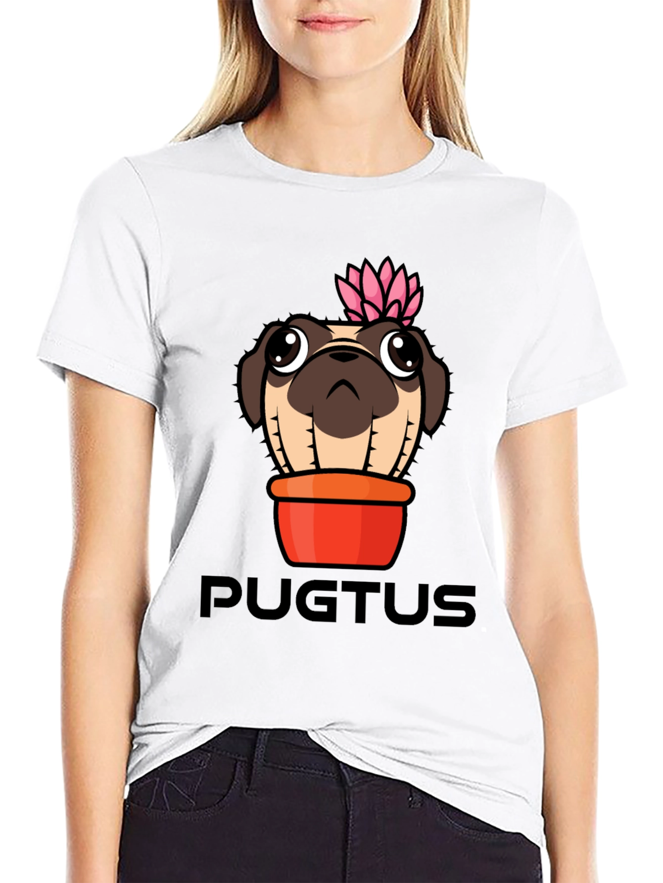 Pugtus T-Shirt - Pug Cactus Graphic Tee