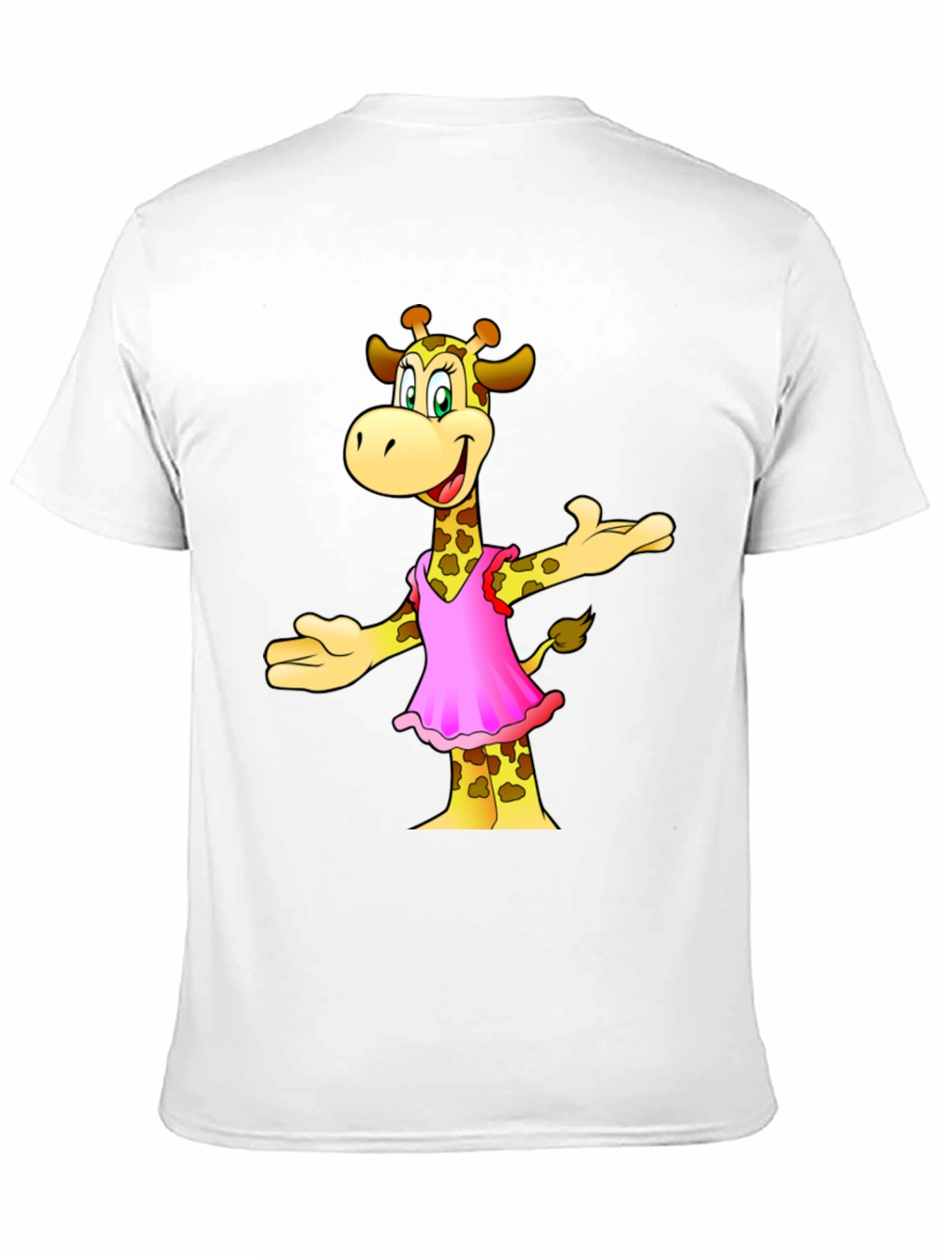 Giraffe in Pink Dress Graphic Tee - Black