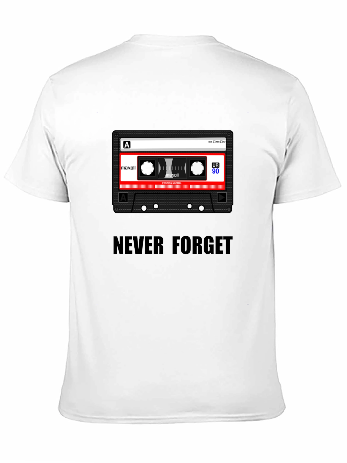 Never Forget Cassette Tape Black T-Shirt