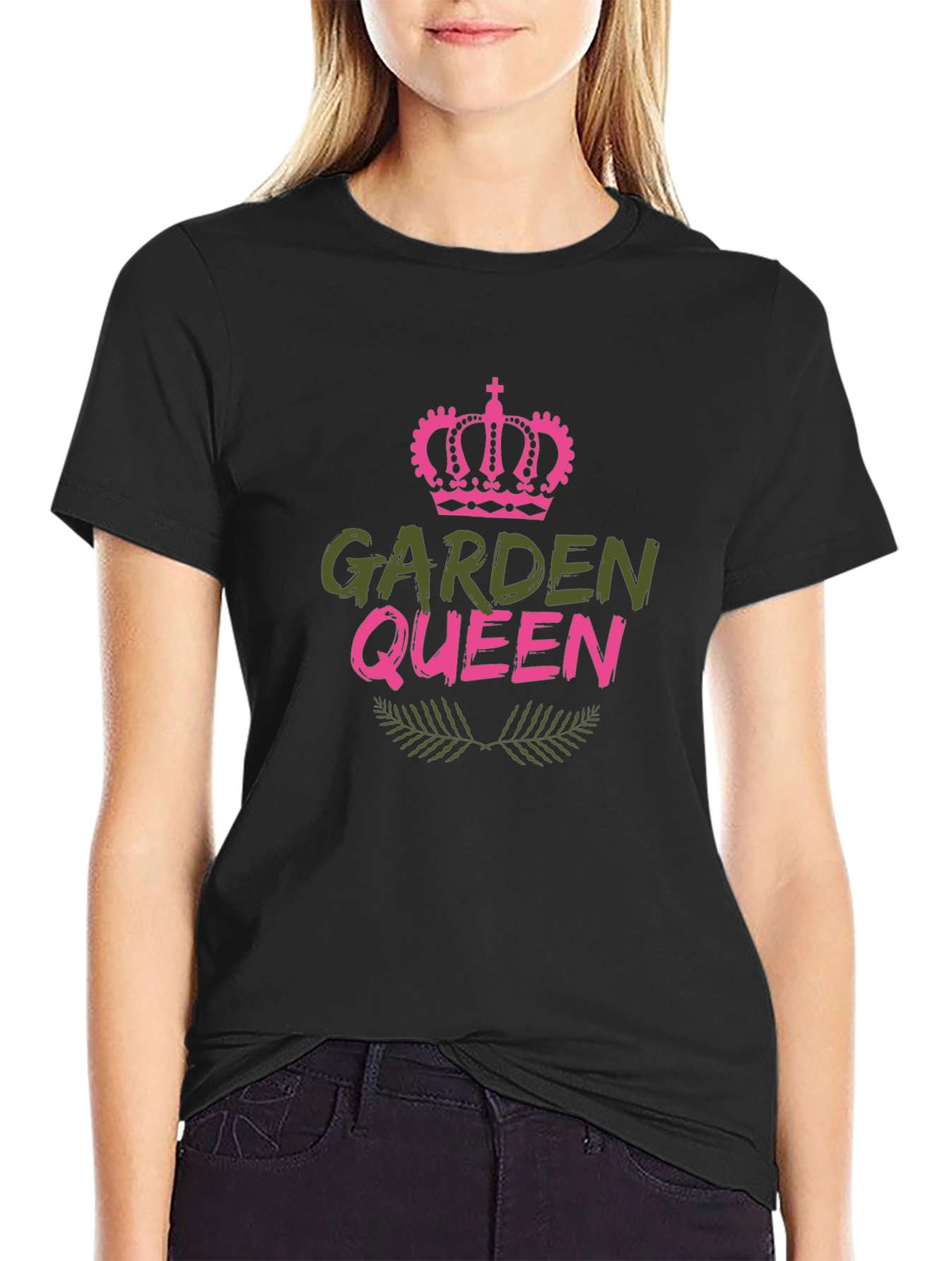 Garden Queen T-Shirt - Black Cotton Blend Tee