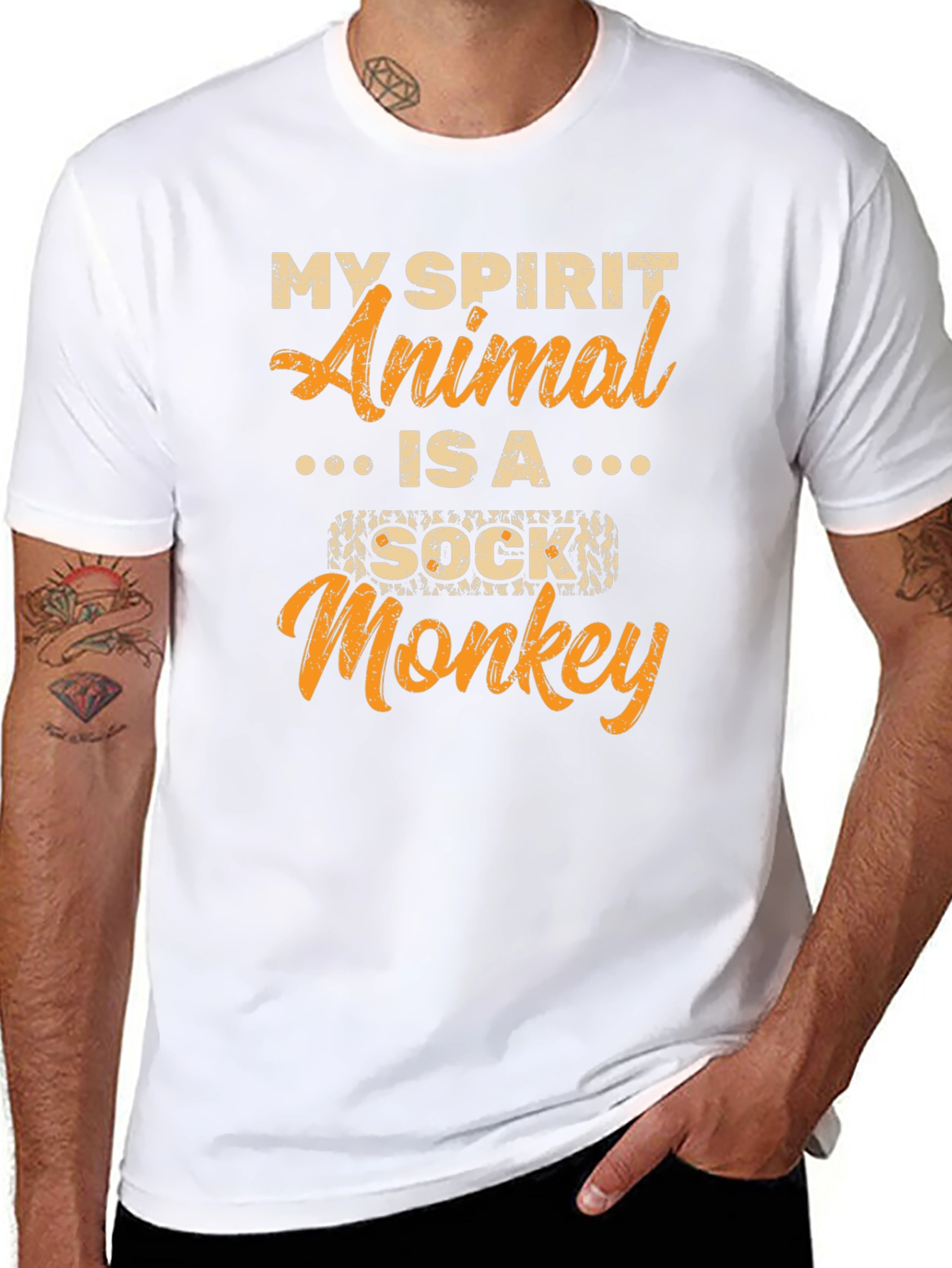 My Spirit Animal Sock Monkey Black T-Shirt