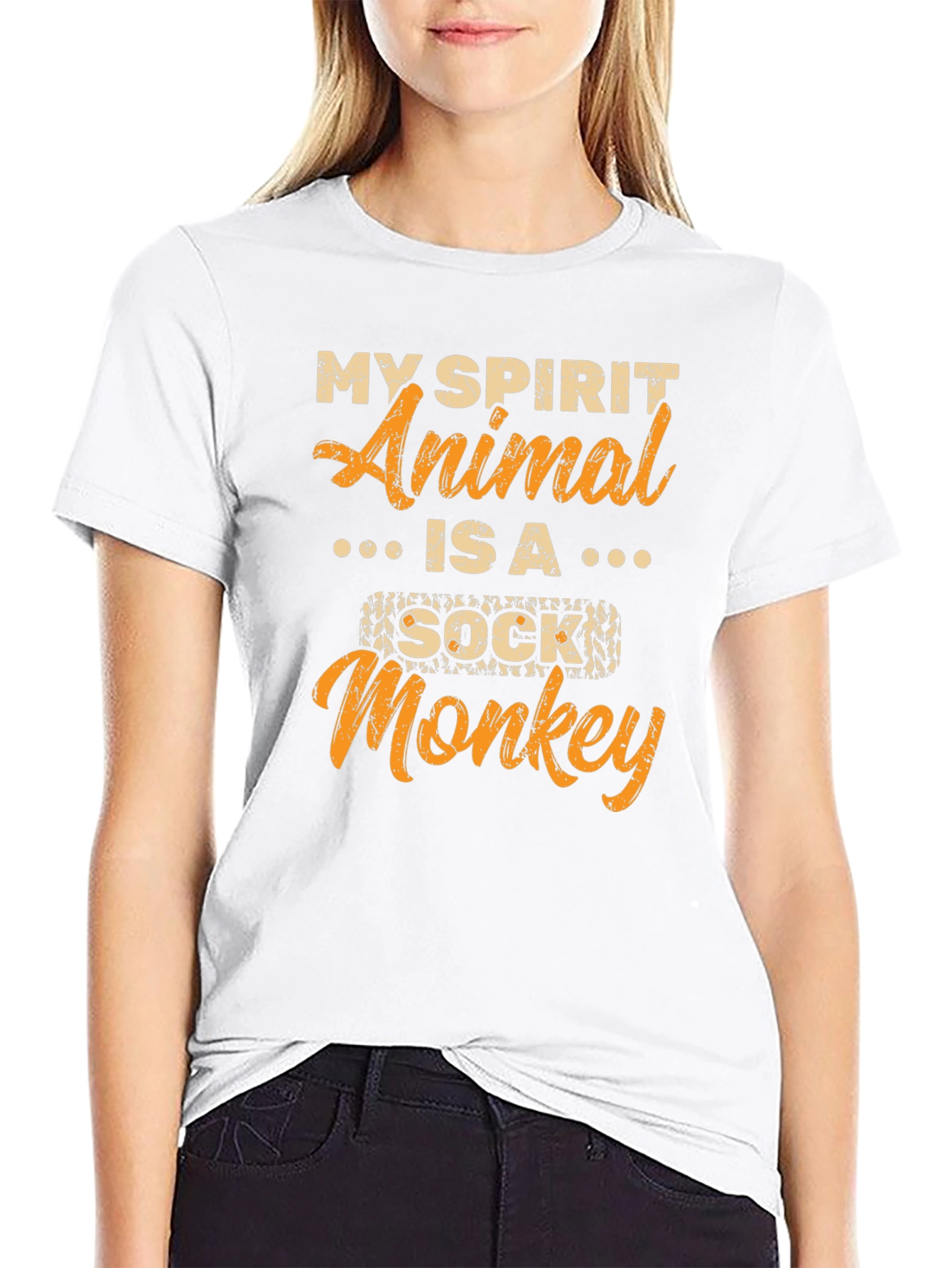 My Spirit Animal Sock Monkey Black T-Shirt