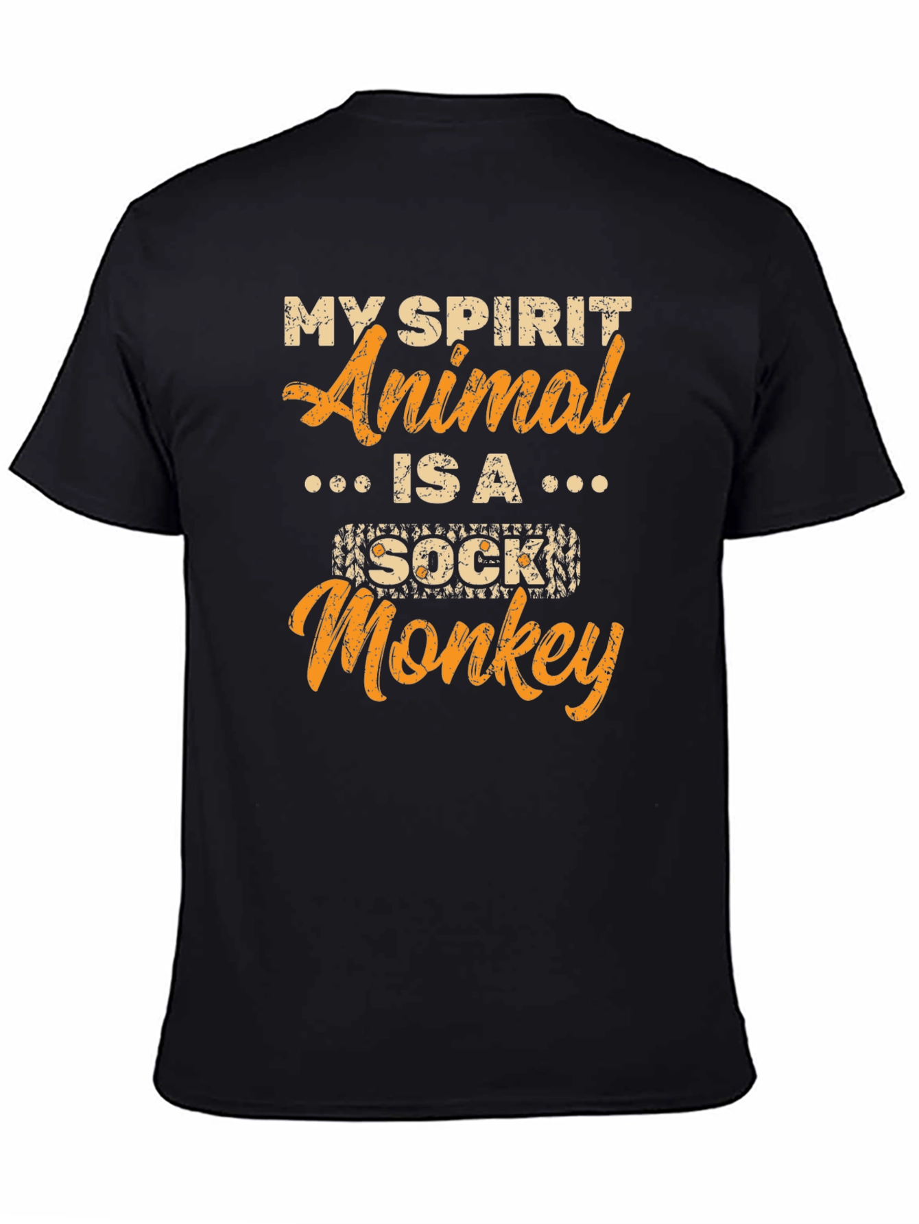 My Spirit Animal Sock Monkey Black T-Shirt