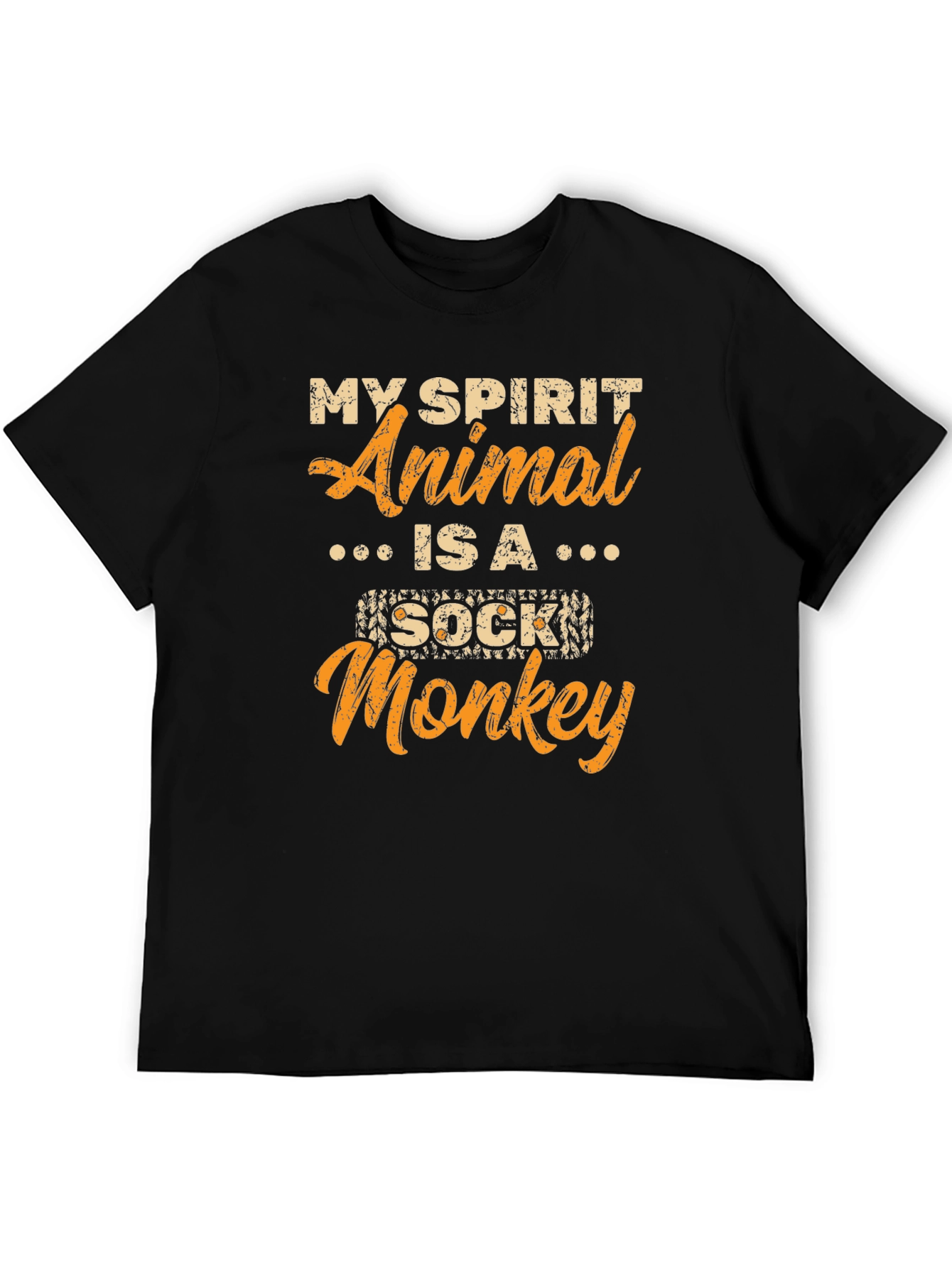 My Spirit Animal Sock Monkey Black T-Shirt