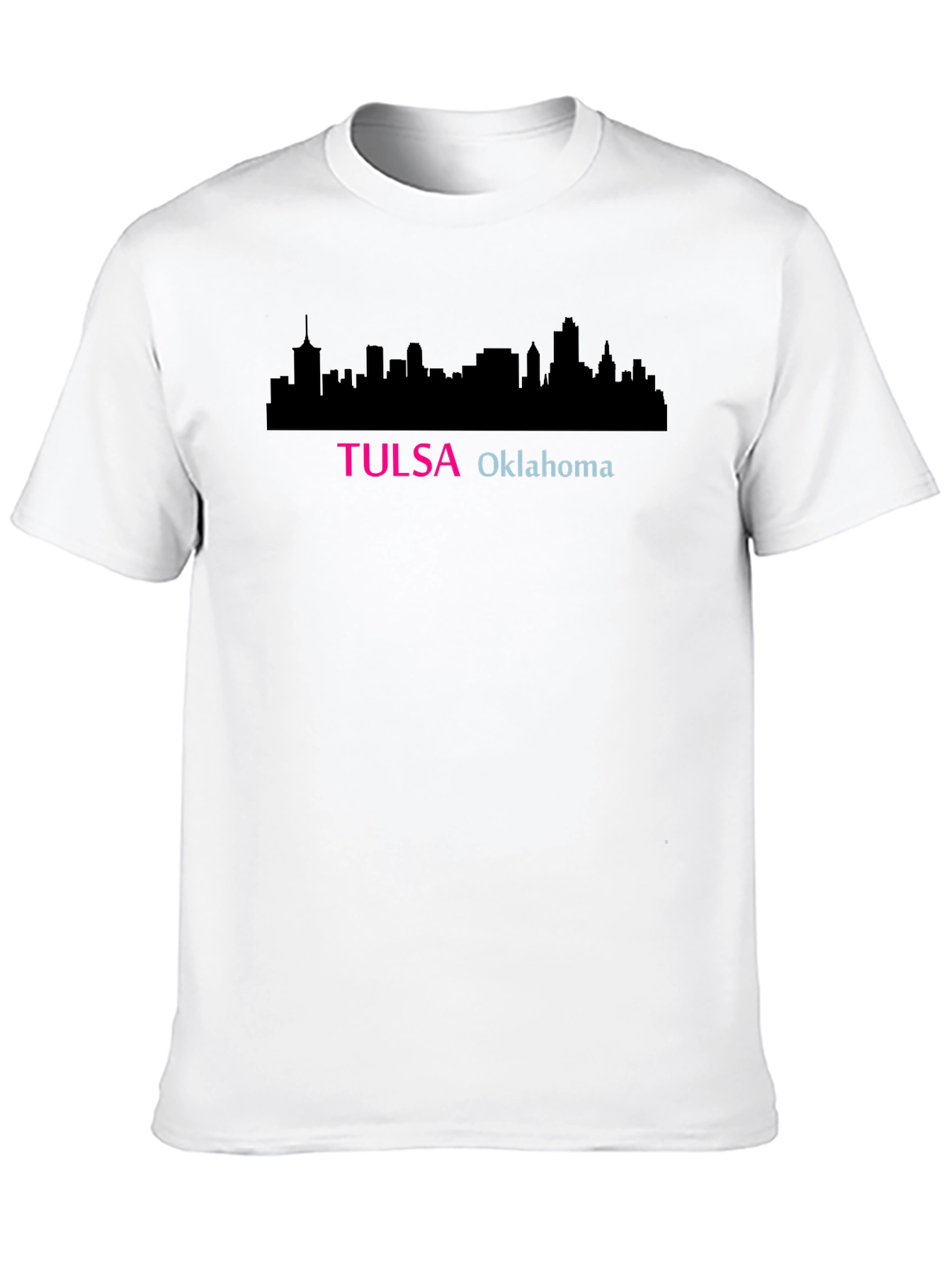 Tulsa Oklahoma Skyline Graphic Tee - Black Cotton Blend