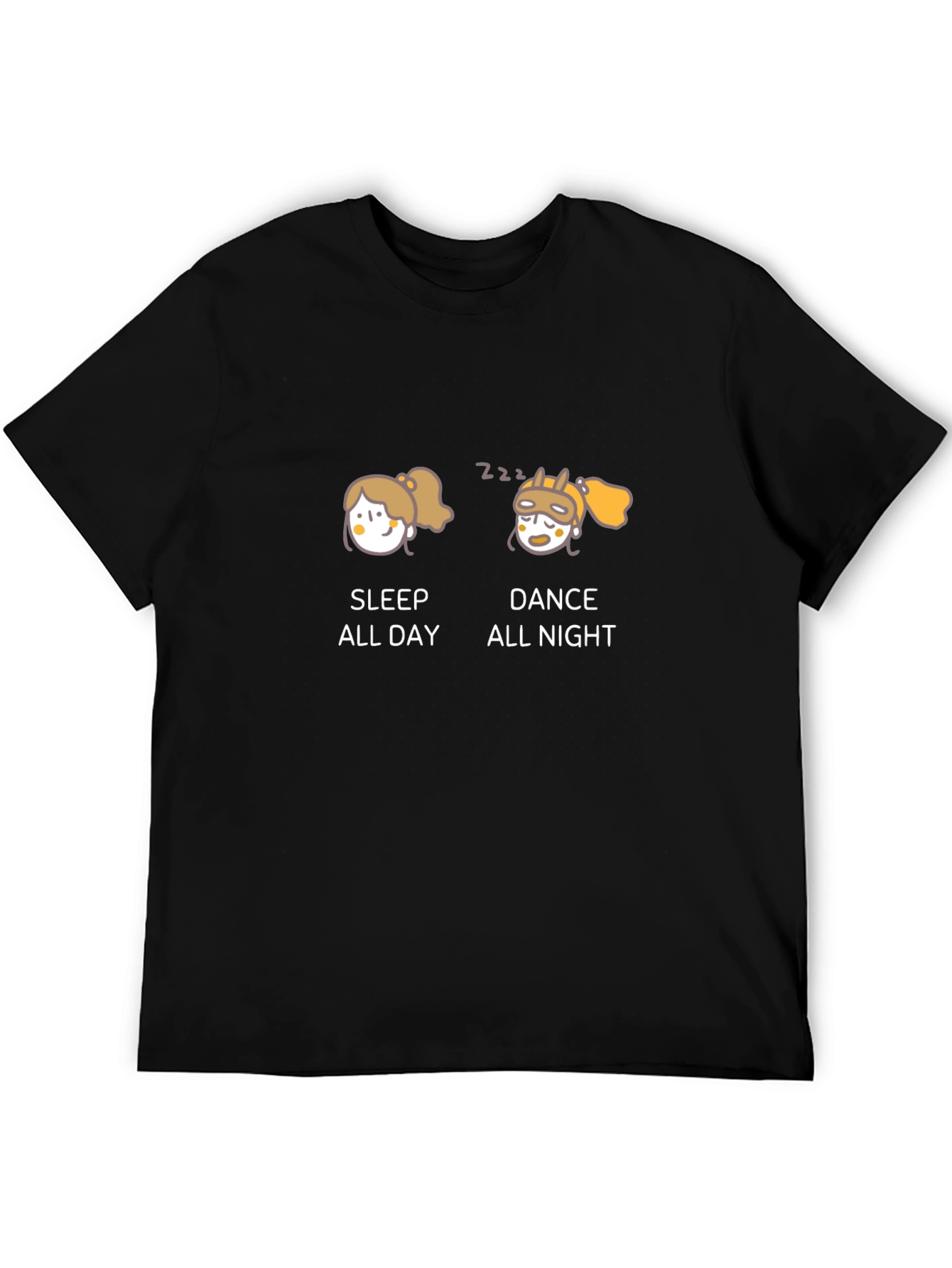Sleep All Day Dance All Night Black Graphic Tee
