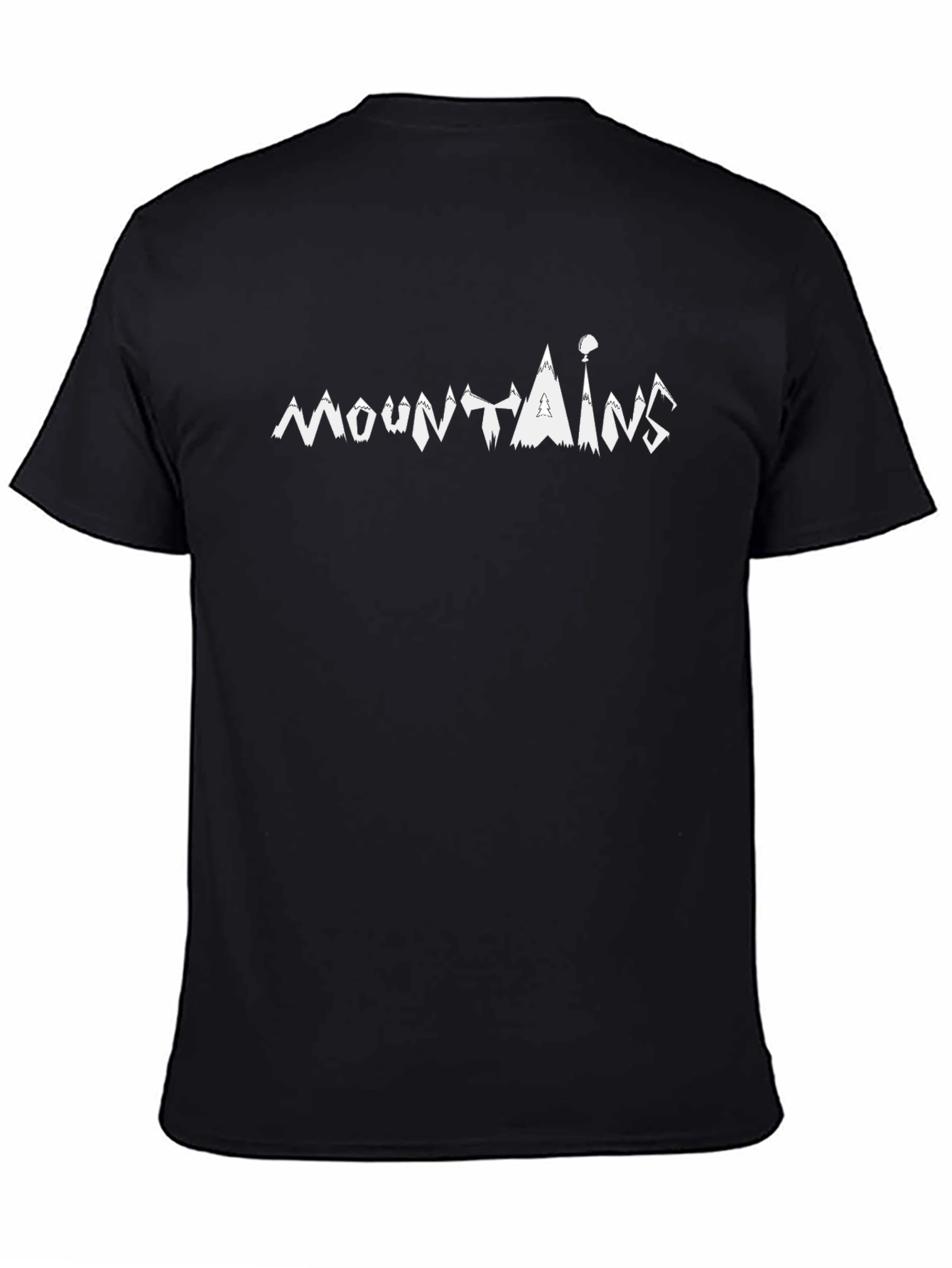 Mountains Graphic Tee - Black Cotton Crew Neck