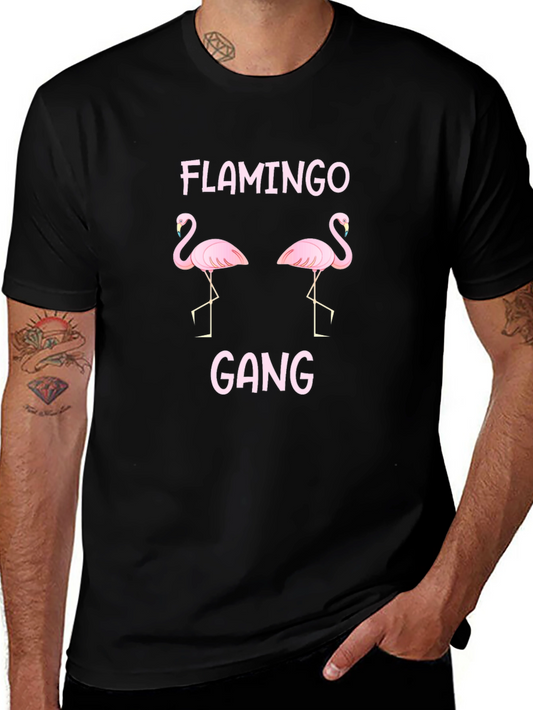 Flamingo Gang Black Graphic T-Shirt