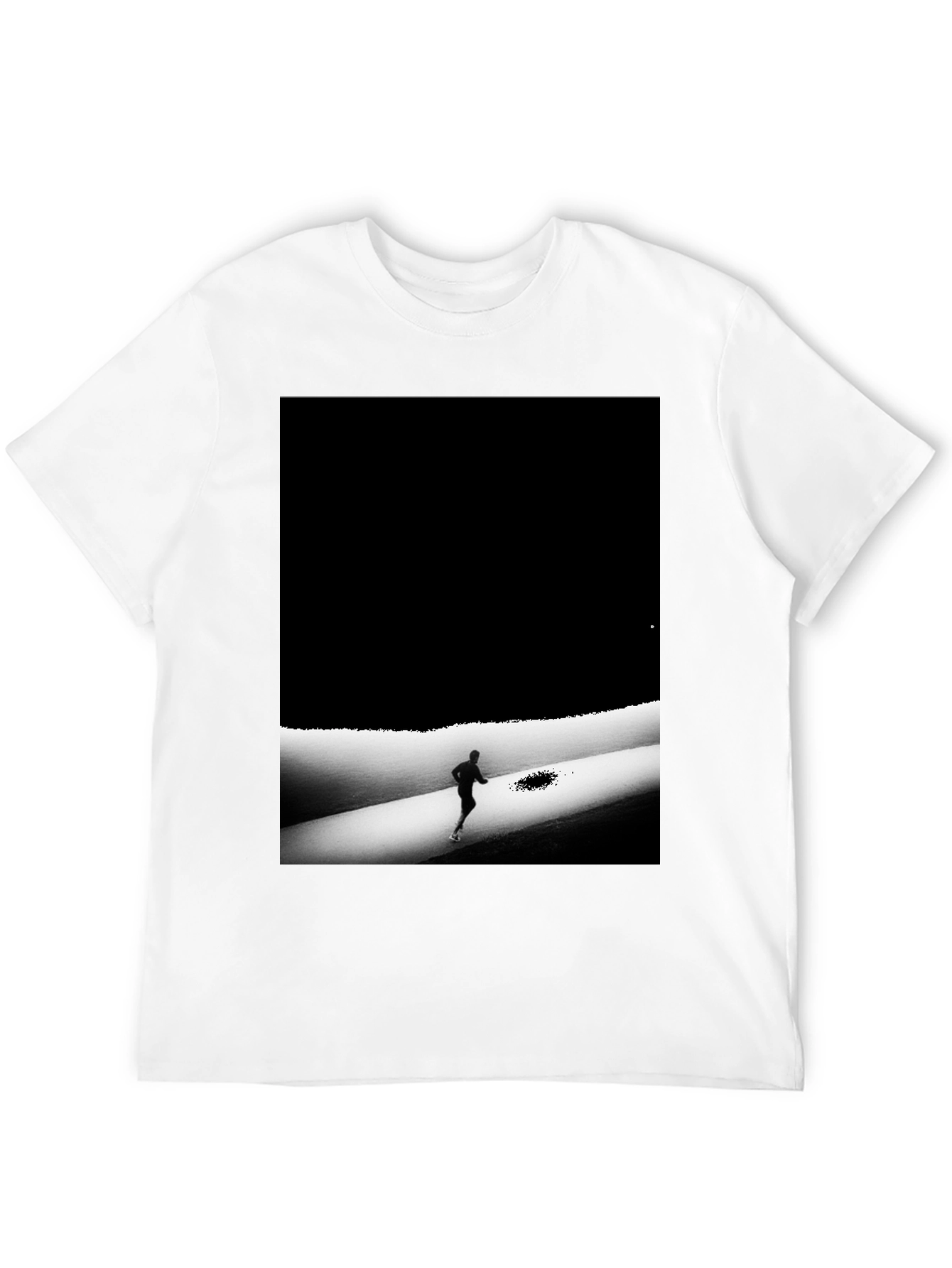 Monochrome Runner Graphic Tee - Soft Stylish Black T-Shirt