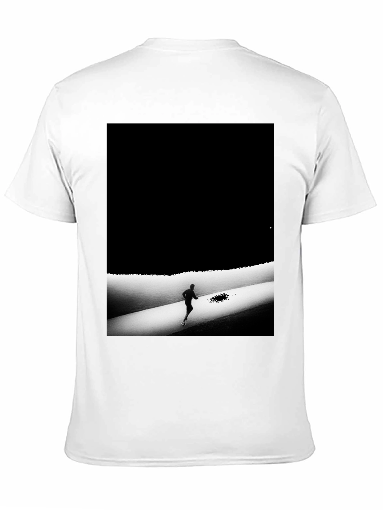 Monochrome Runner Graphic Tee - Soft Stylish Black T-Shirt