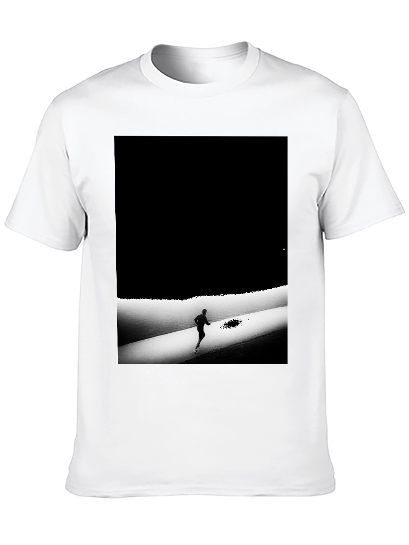 Monochrome Runner Graphic Tee - Soft Stylish Black T-Shirt