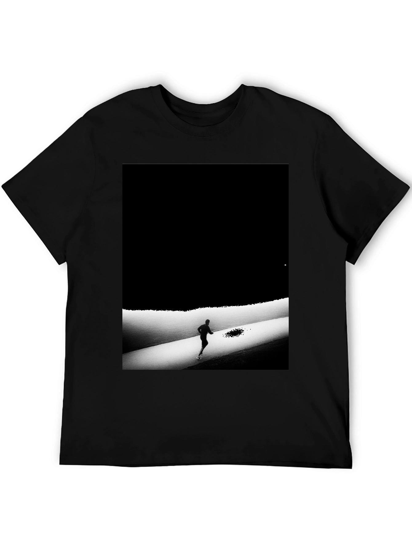 Monochrome Runner Graphic Tee - Soft Stylish Black T-Shirt