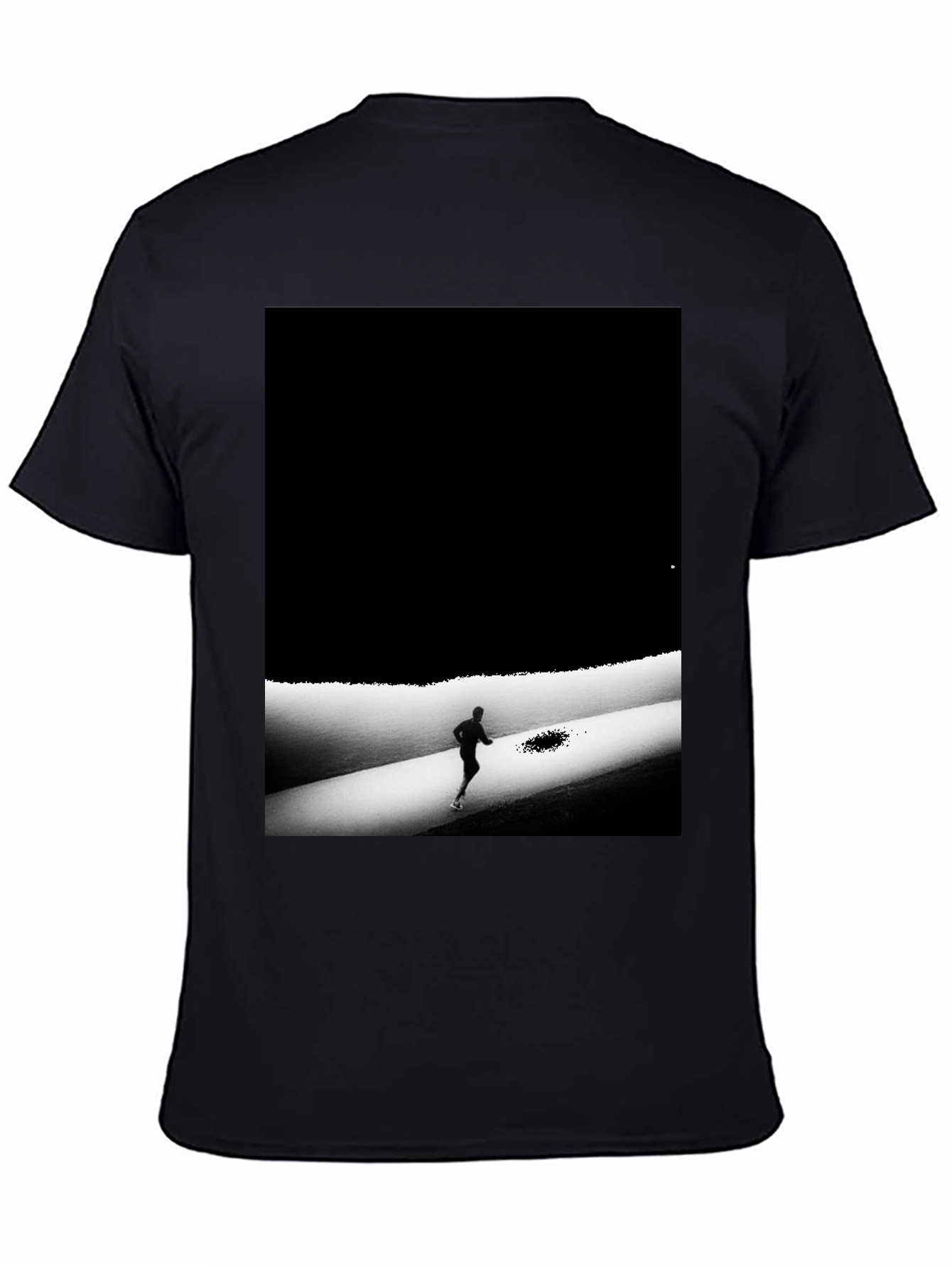 Monochrome Runner Graphic Tee - Soft Stylish Black T-Shirt
