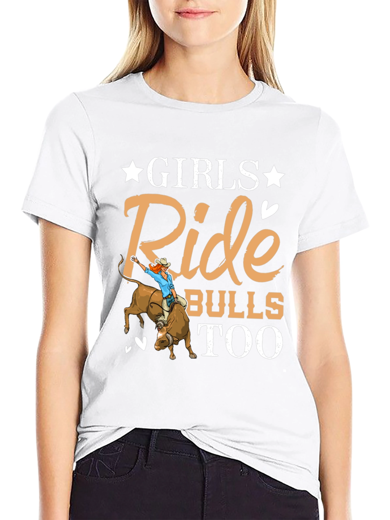 Girls Ride Bulls Too Graphic T-Shirt