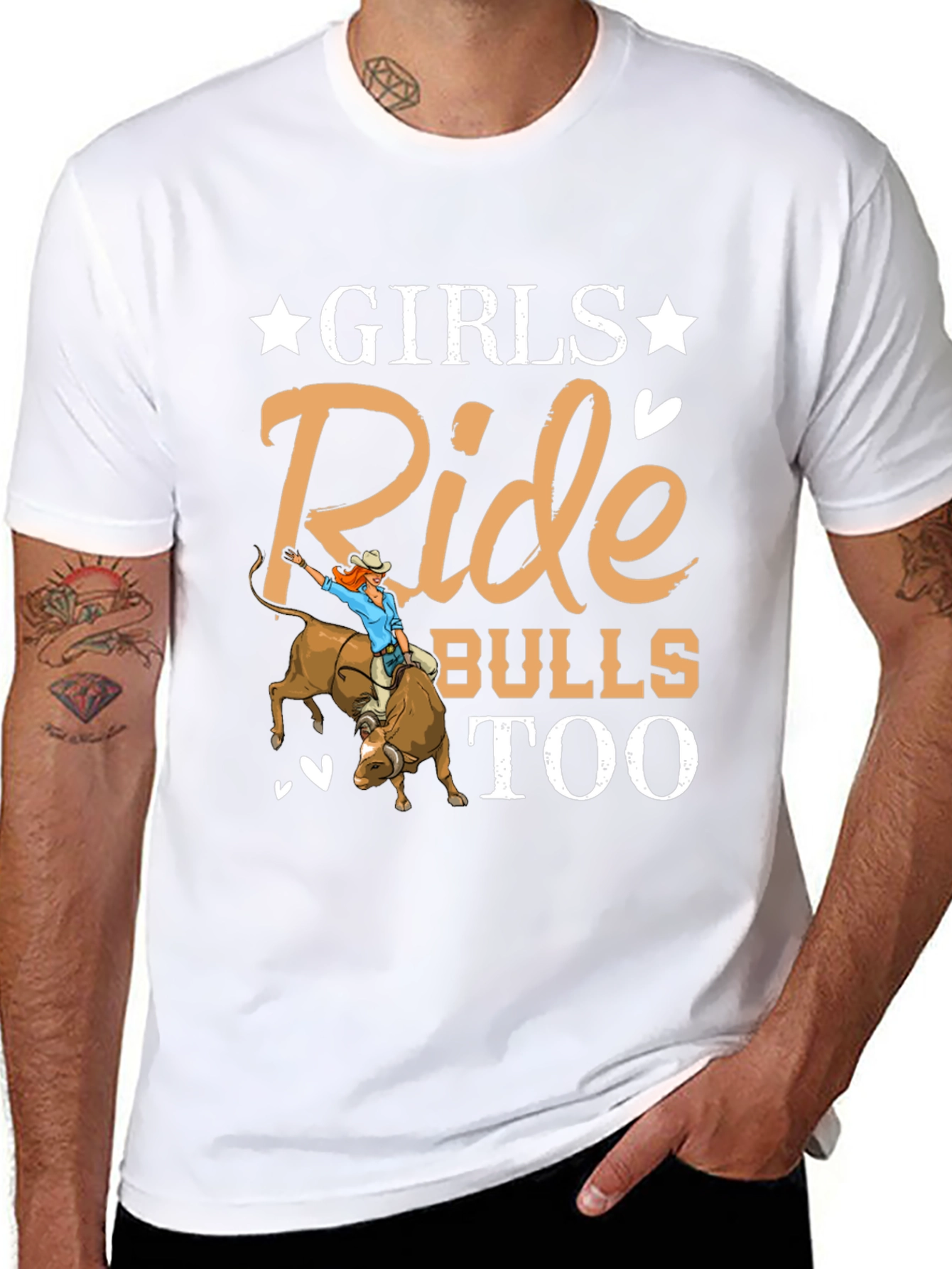 Girls Ride Bulls Too Graphic T-Shirt