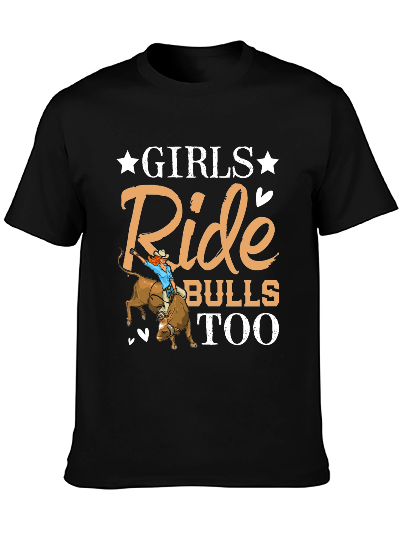 Girls Ride Bulls Too Graphic T-Shirt