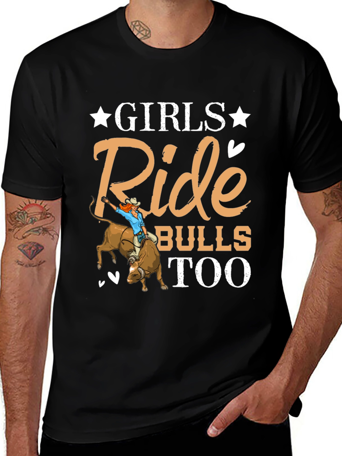 Girls Ride Bulls Too Graphic T-Shirt