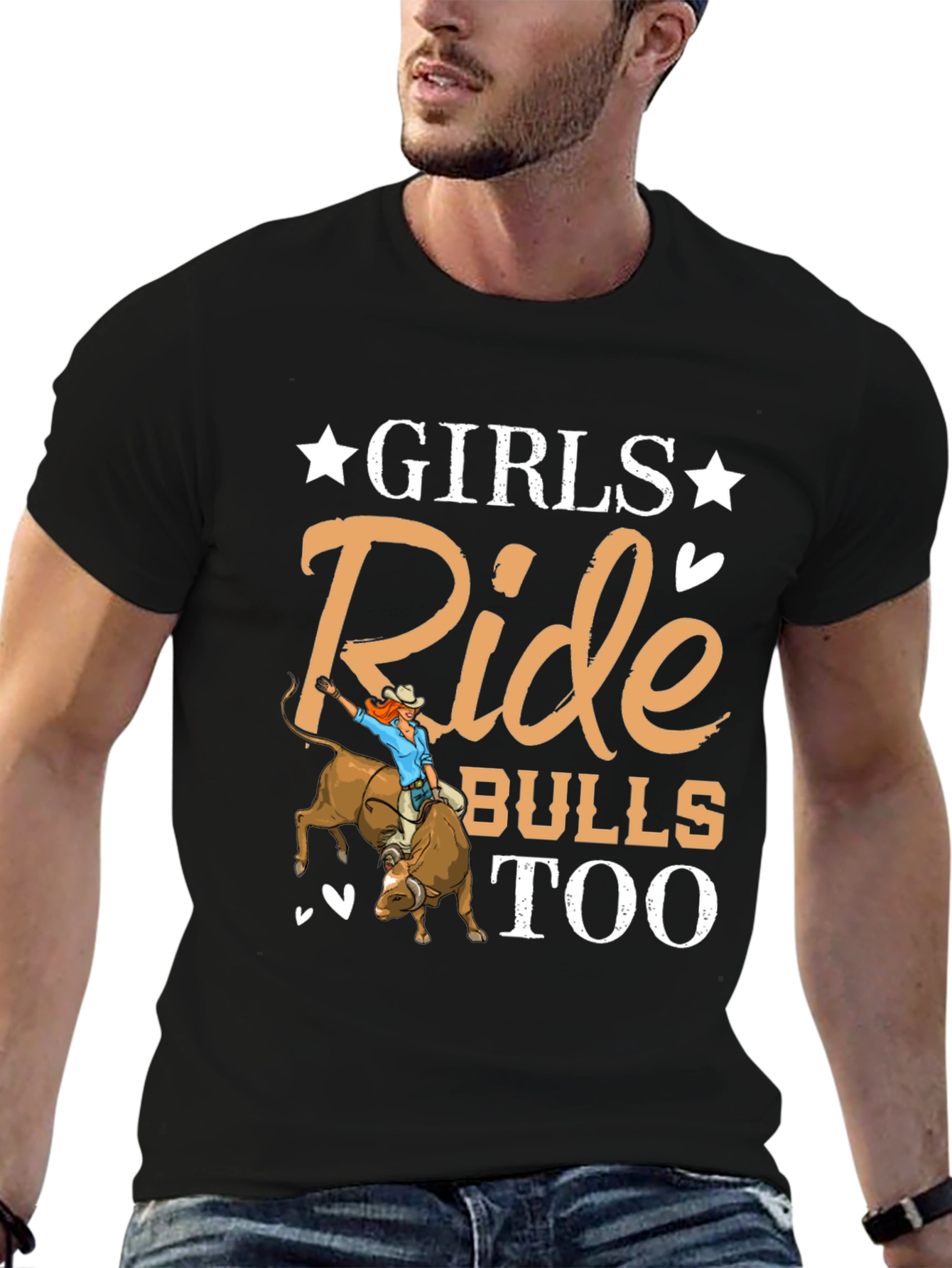 Girls Ride Bulls Too Graphic T-Shirt