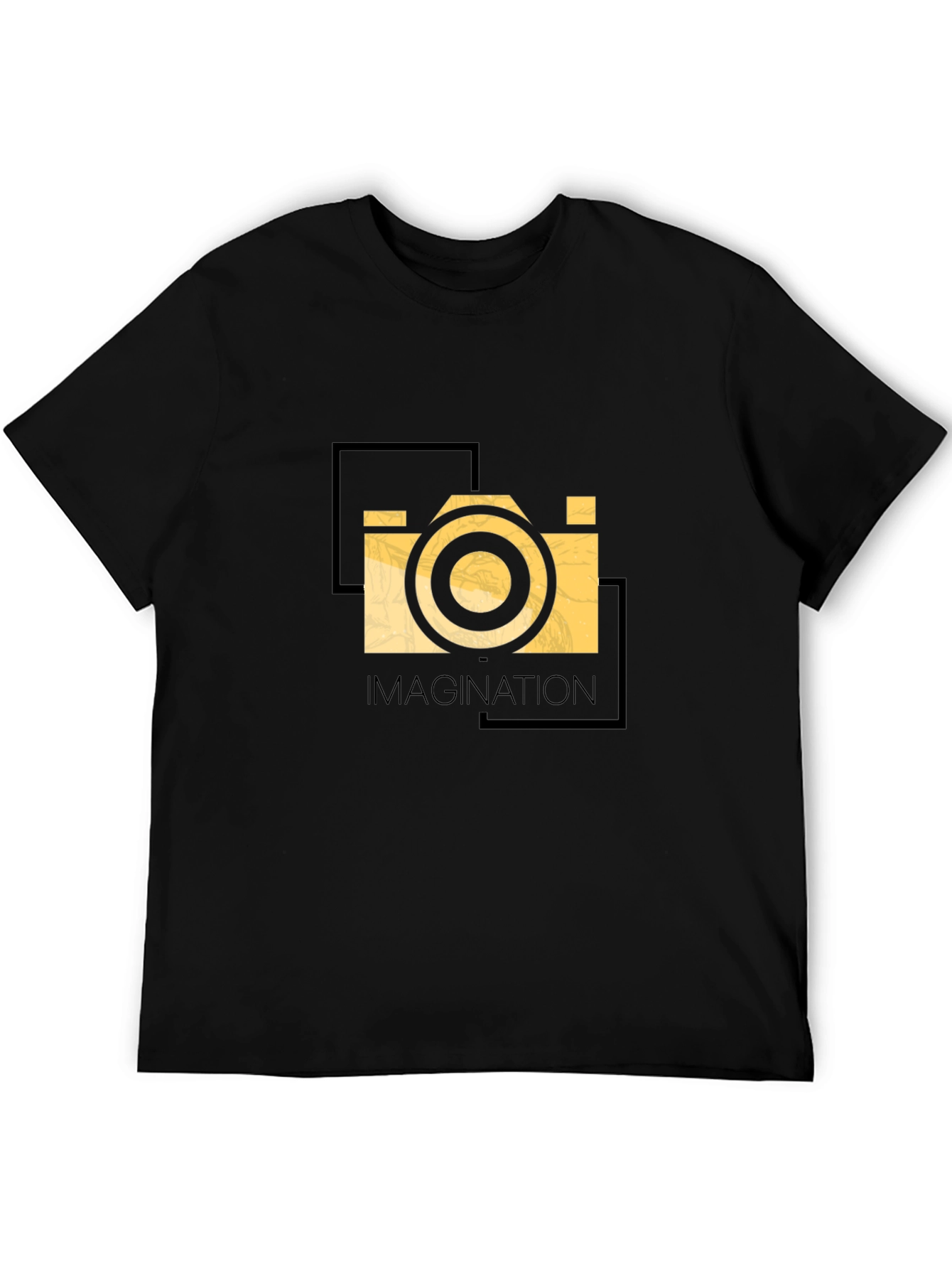 Imagination Camera Graphic T-Shirt - Black Cotton Blend