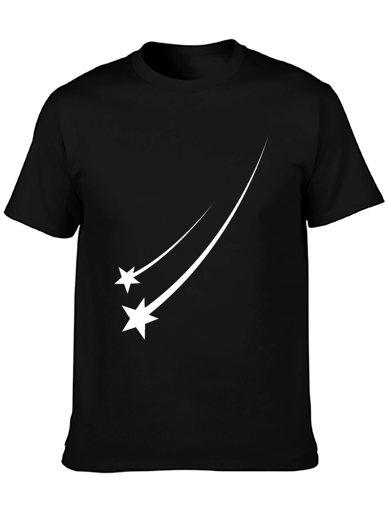 Stylish Black Tee with Shooting Star Design