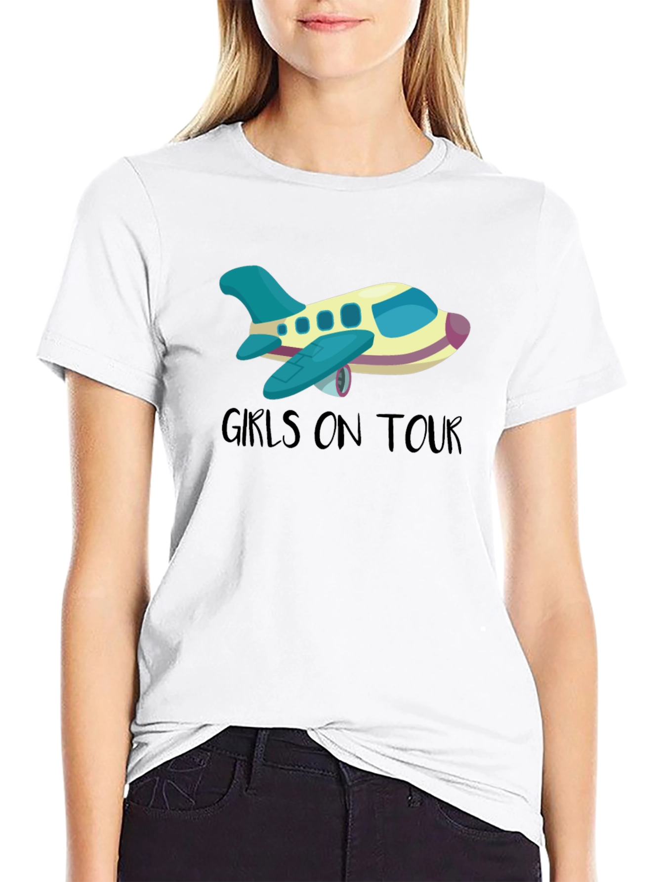 Girls On Tour T-Shirt - Airplane Design
