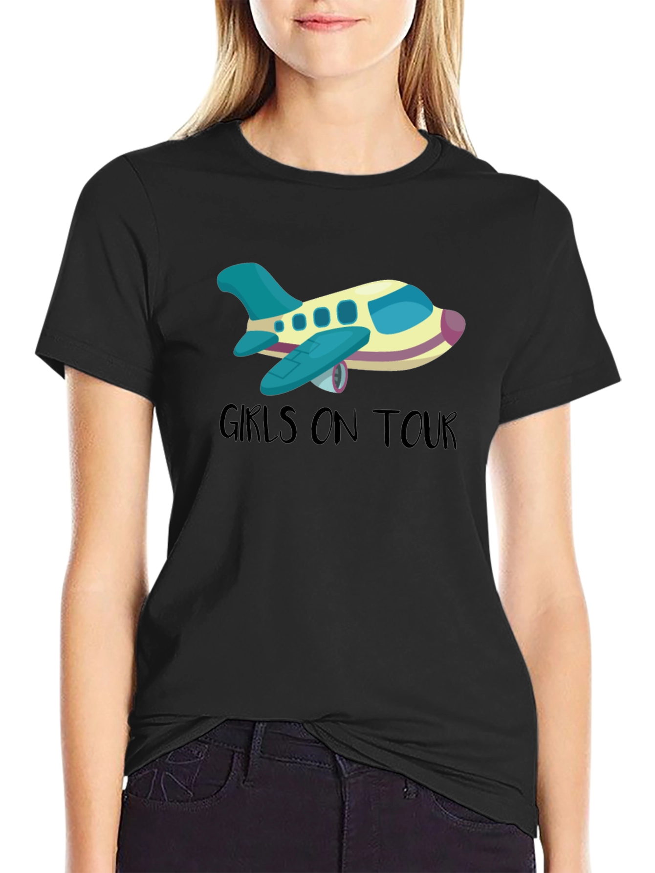 Girls On Tour T-Shirt - Airplane Design
