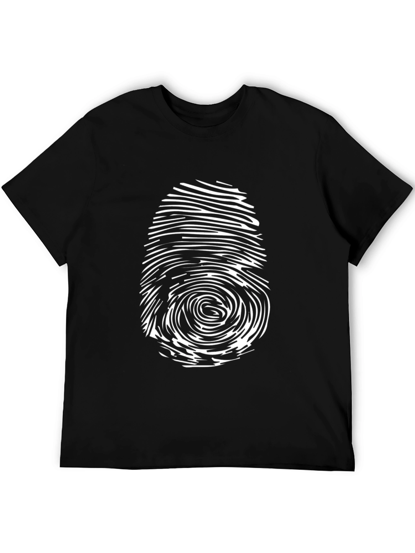Fingerprint Graphic T-Shirt - Black