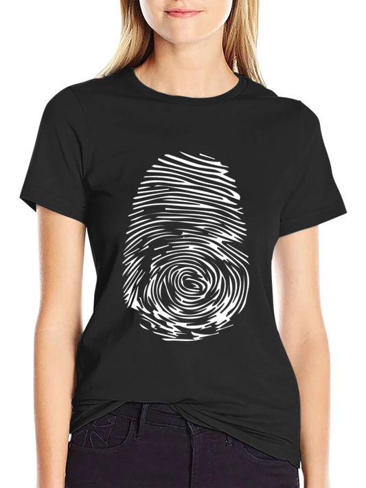 Fingerprint Graphic T-Shirt - Black