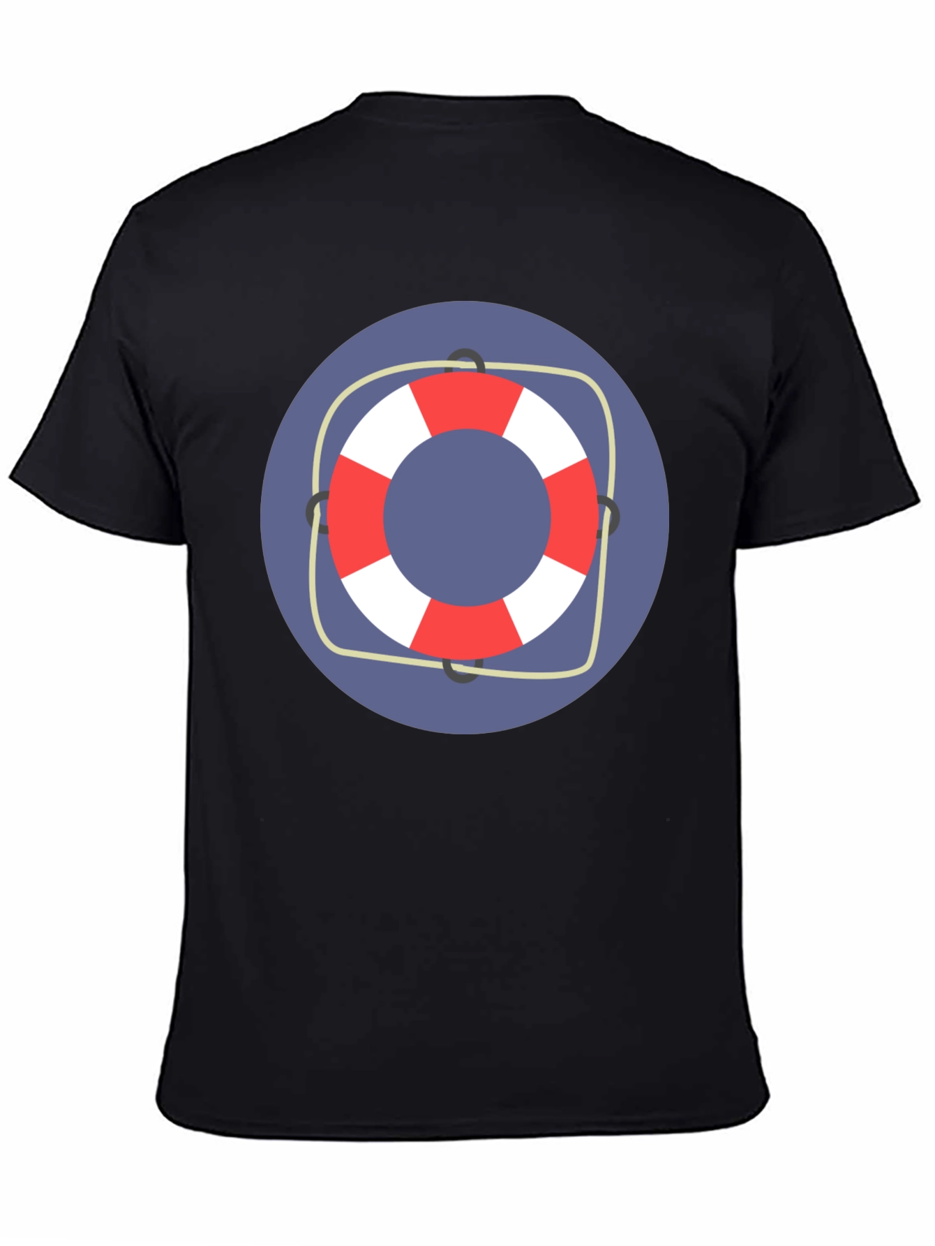 Nautical Life Preserver Graphic Tee - Black