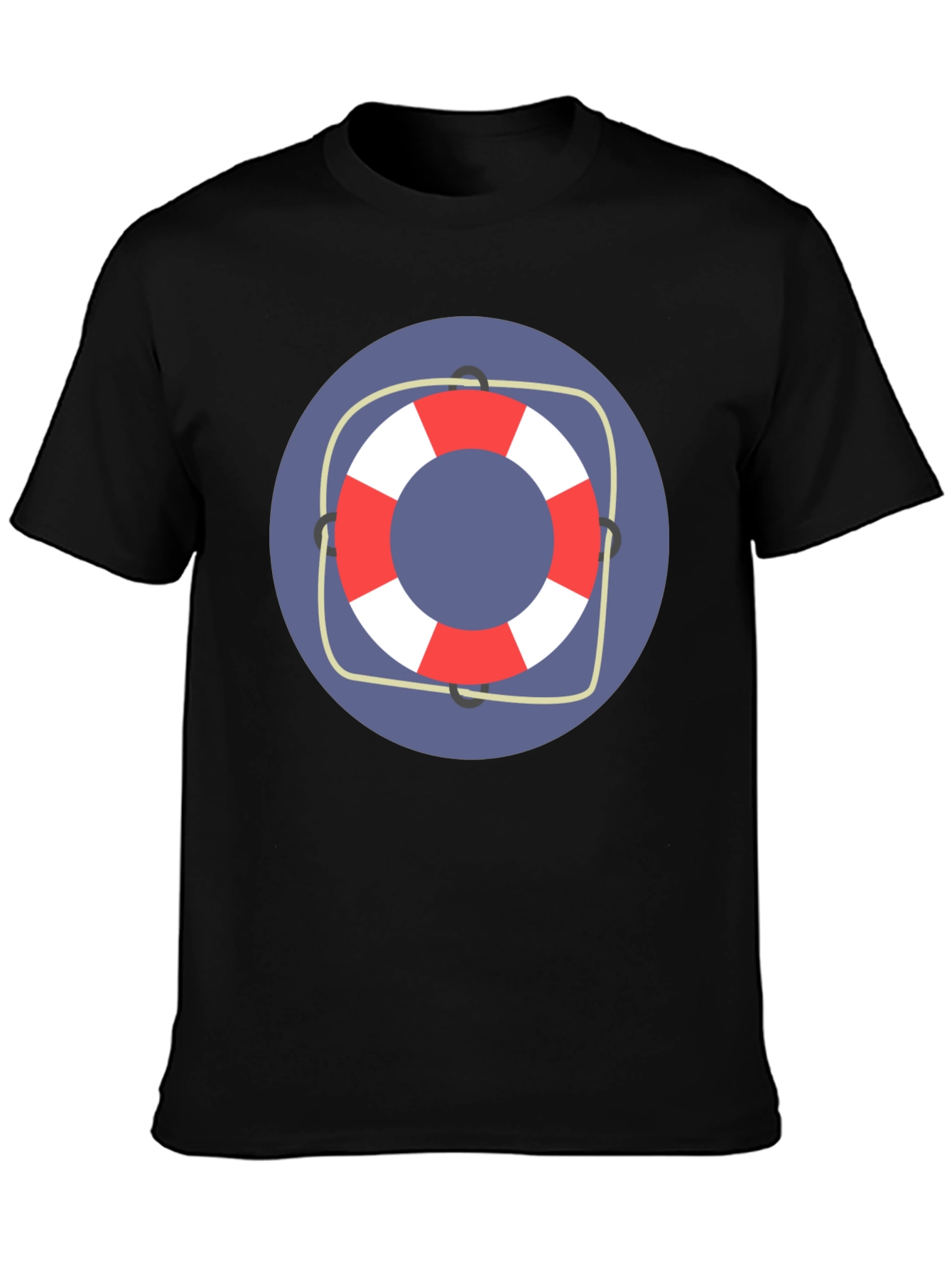 Nautical Life Preserver Graphic Tee - Black