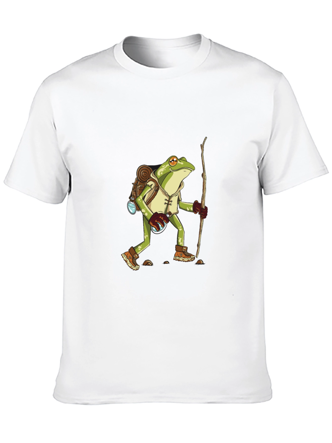 Hiking Frog T-Shirt - Adventurous Amphibian Design