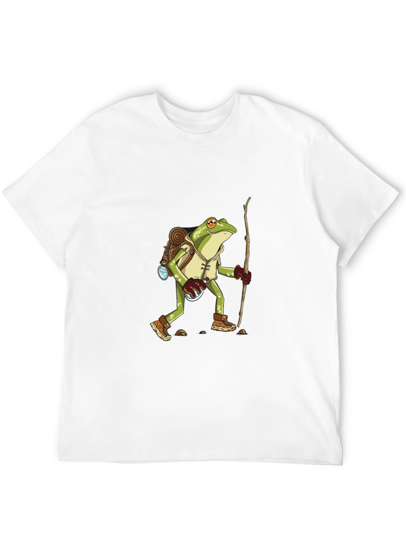 Hiking Frog T-Shirt - Adventurous Amphibian Design